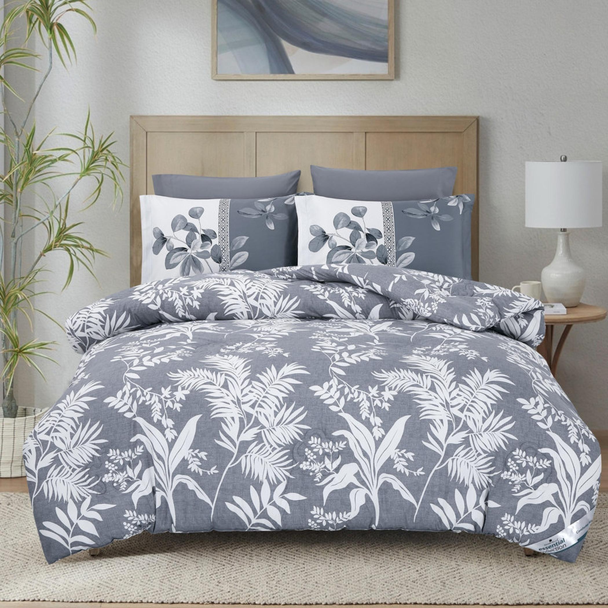 Floral Print 4-Piece Twin Comforter Set - 170x230 cms-household-bedding-comfortersandbedspreads-comforters-image-162