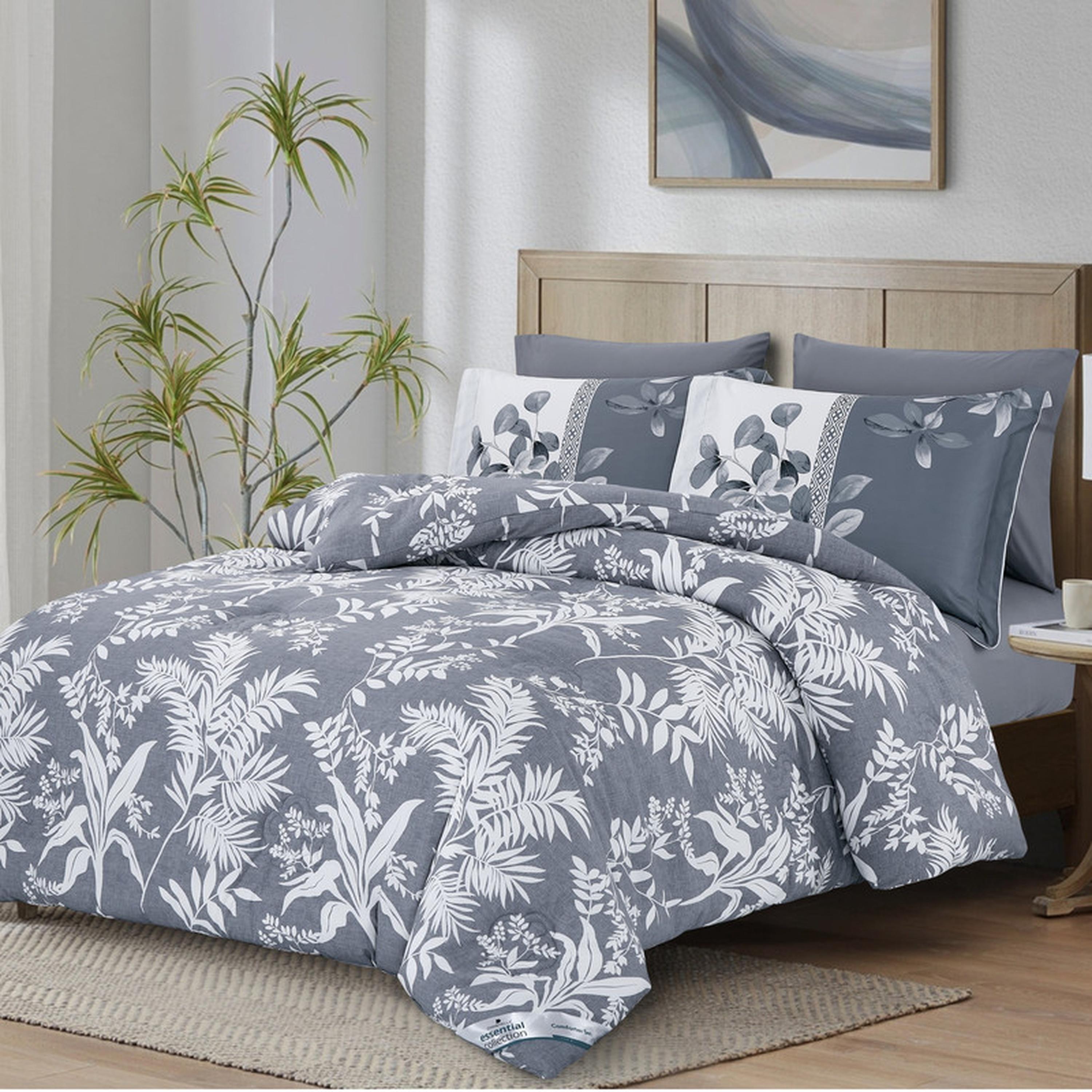 Floral Print 4-Piece Twin Comforter Set - 170x230 cms-household-bedding-comfortersandbedspreads-comforters-image-163