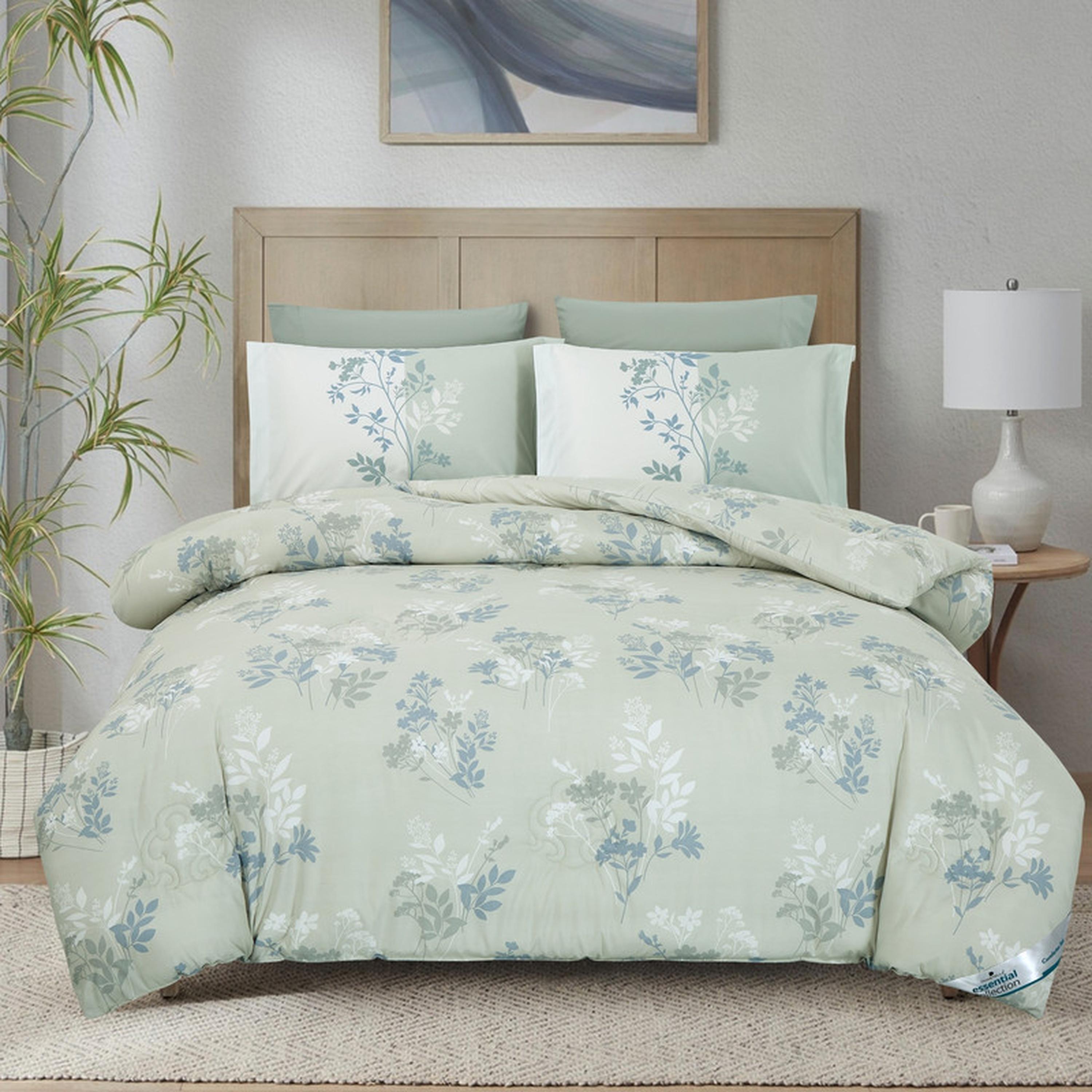 Floral Print 4-Piece Twin Comforter Set - 170x230 cms-household-bedding-comfortersandbedspreads-comforters-image-169