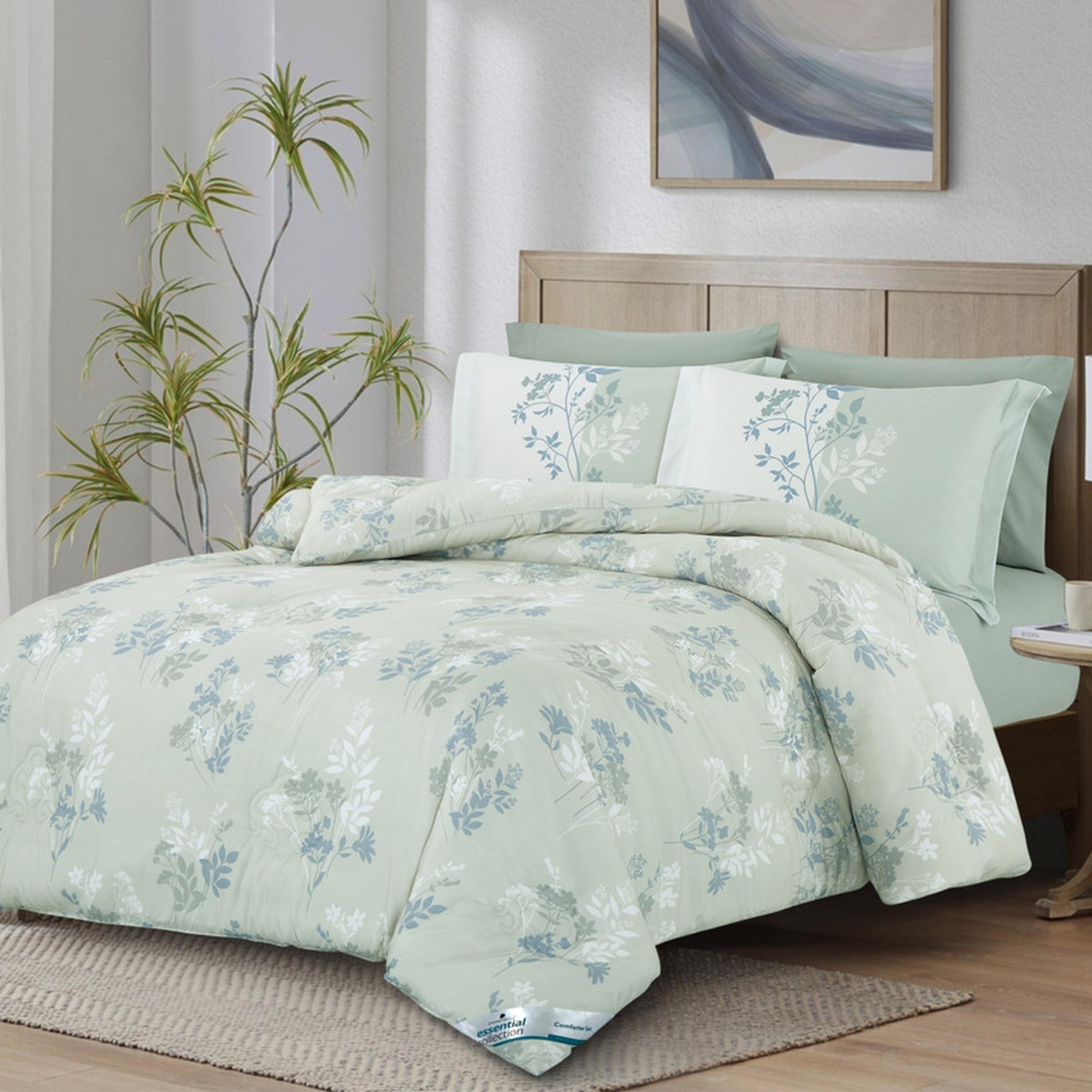 Floral Print 4-Piece Twin Comforter Set - 170x230 cms-household-bedding-comfortersandbedspreads-comforters-image-170