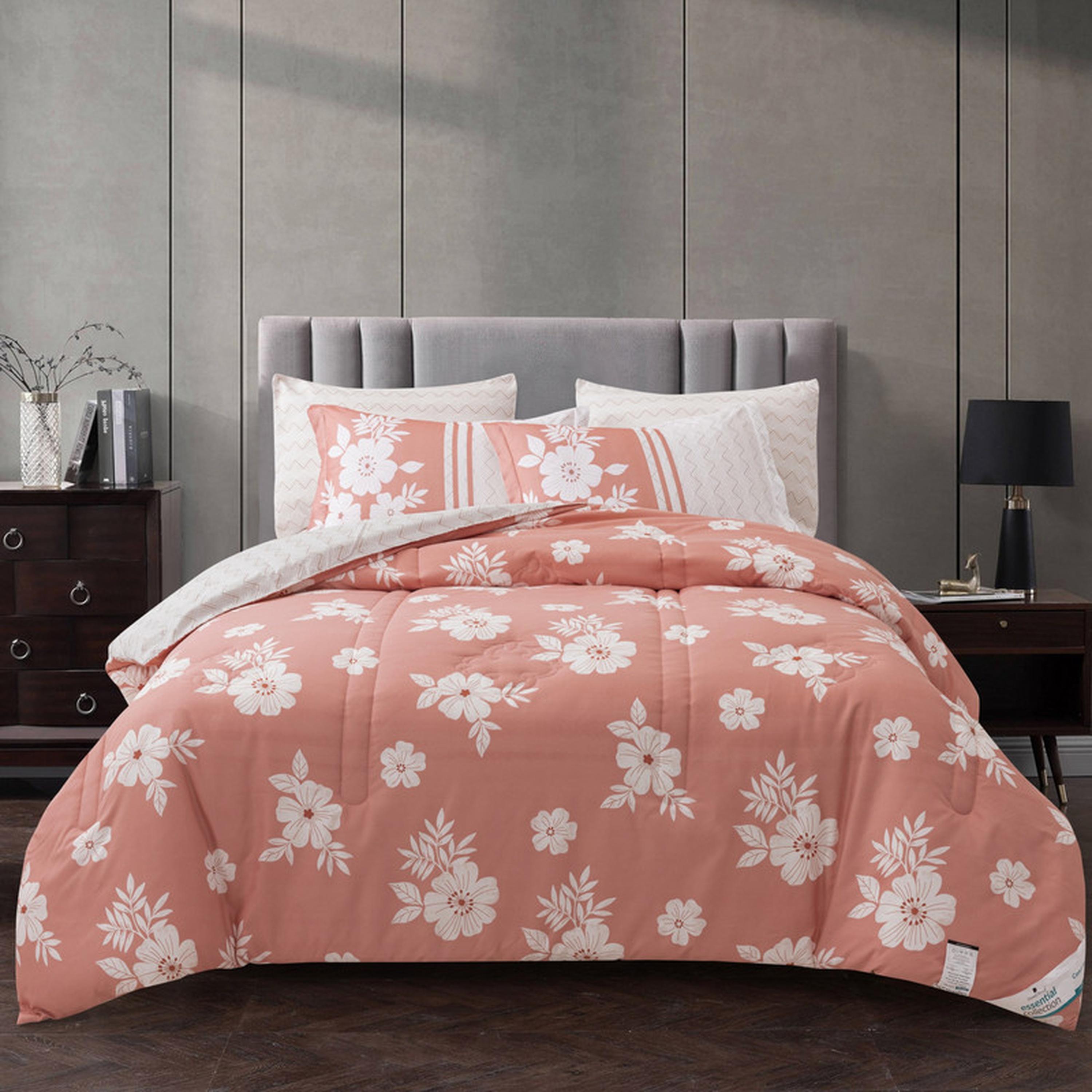 Floral Print 4-Piece Twin Comforter Set - 170x230 cms-household-bedding-comfortersandbedspreads-comforters-image-19