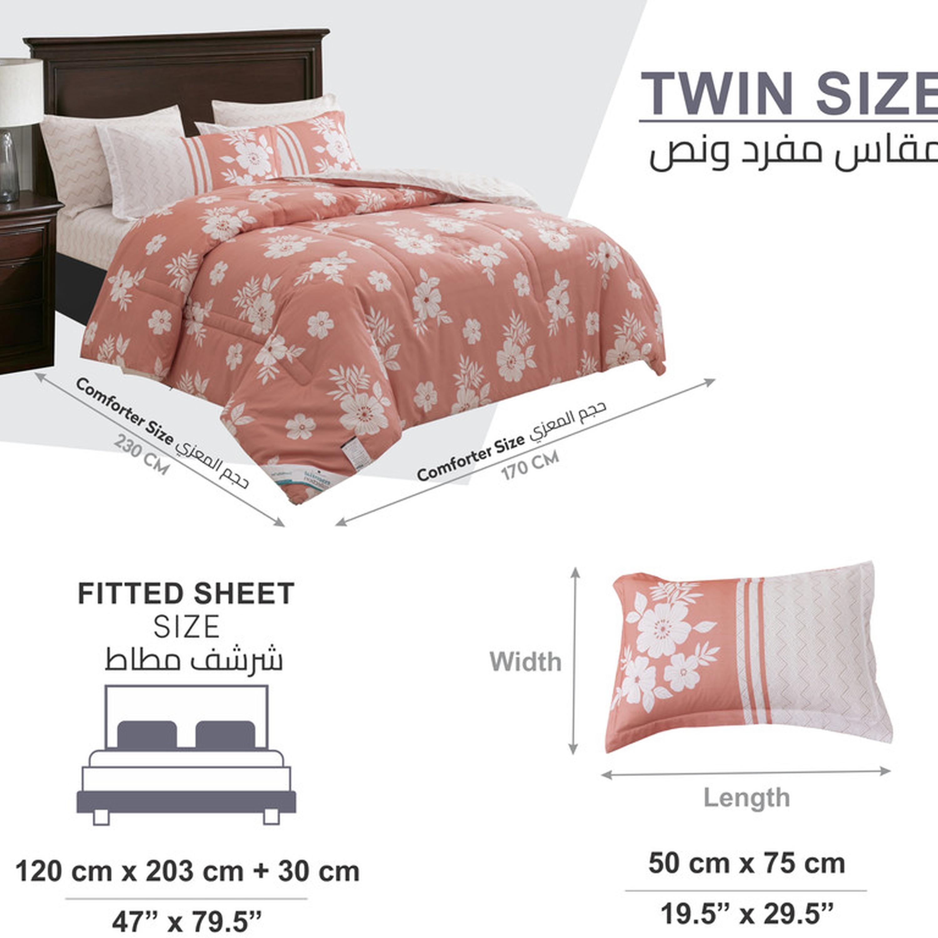 Floral Print 4-Piece Twin Comforter Set - 170x230 cms-household-bedding-comfortersandbedspreads-comforters-image-21