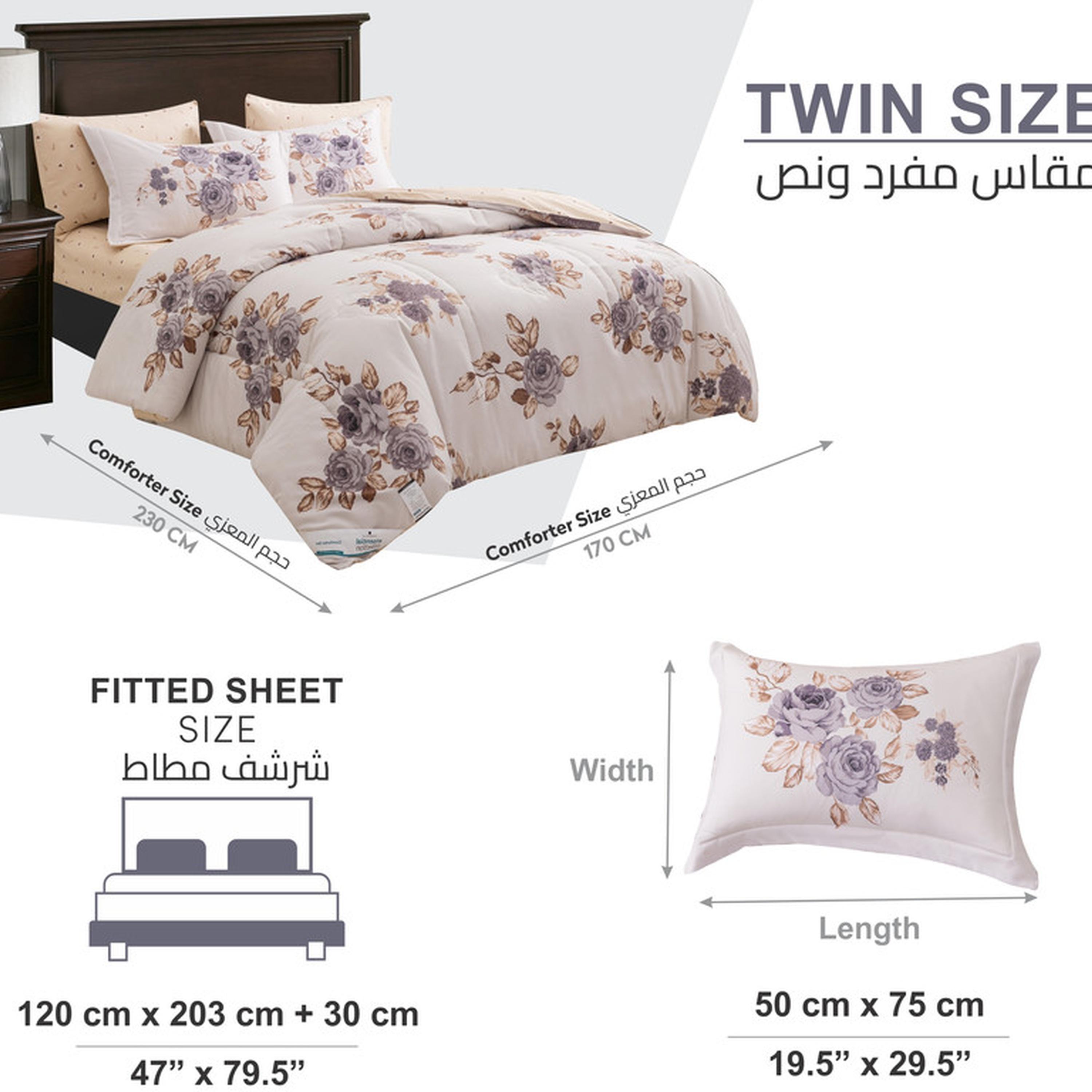 Floral Print 4-Piece Twin Comforter Set - 170x230 cms-household-bedding-comfortersandbedspreads-comforters-image-28