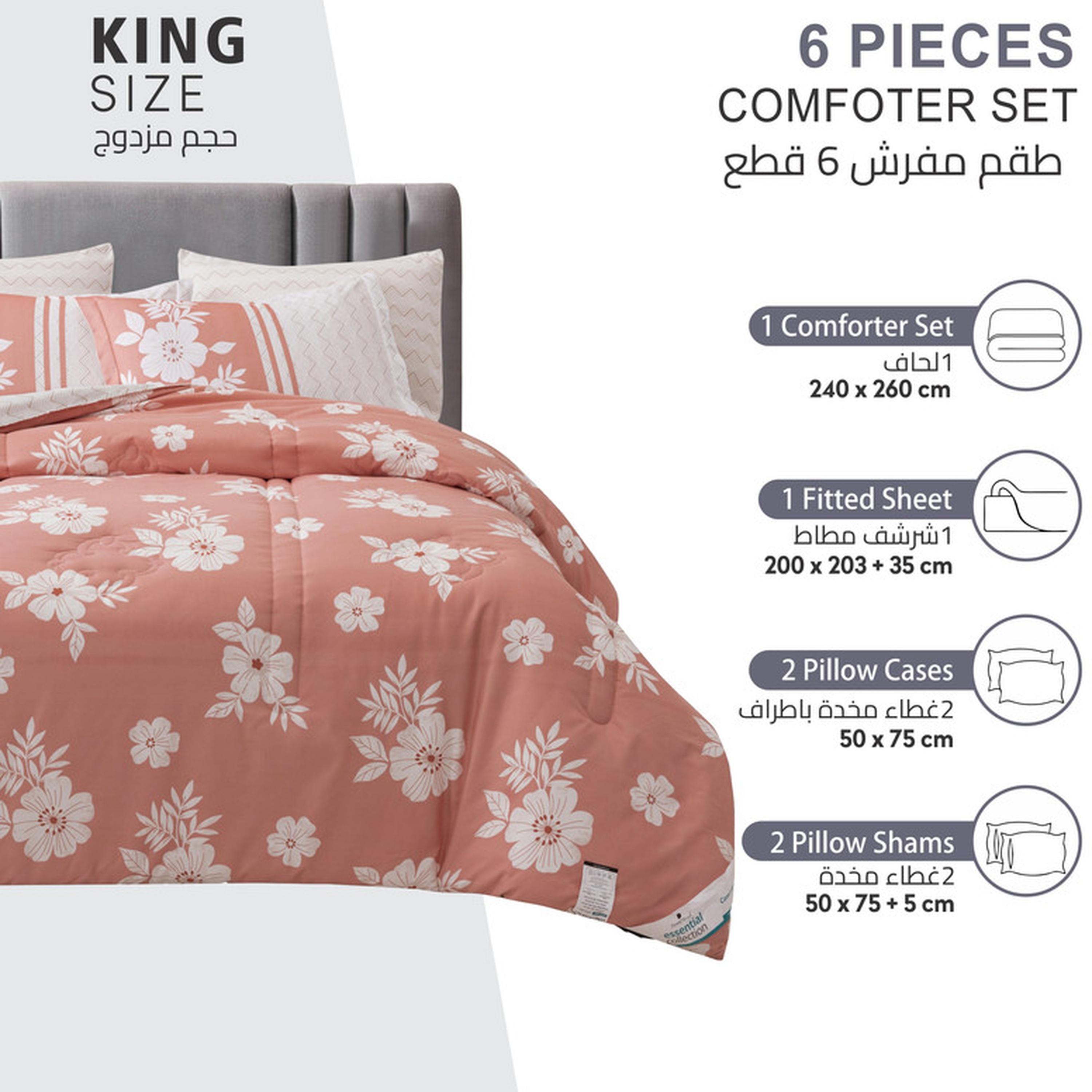 طقم لحاف كينج مربعات 6 قطع من دونتيلا - 240×260 سم-household-bedding-comfortersandbedspreads-comforters-image-28