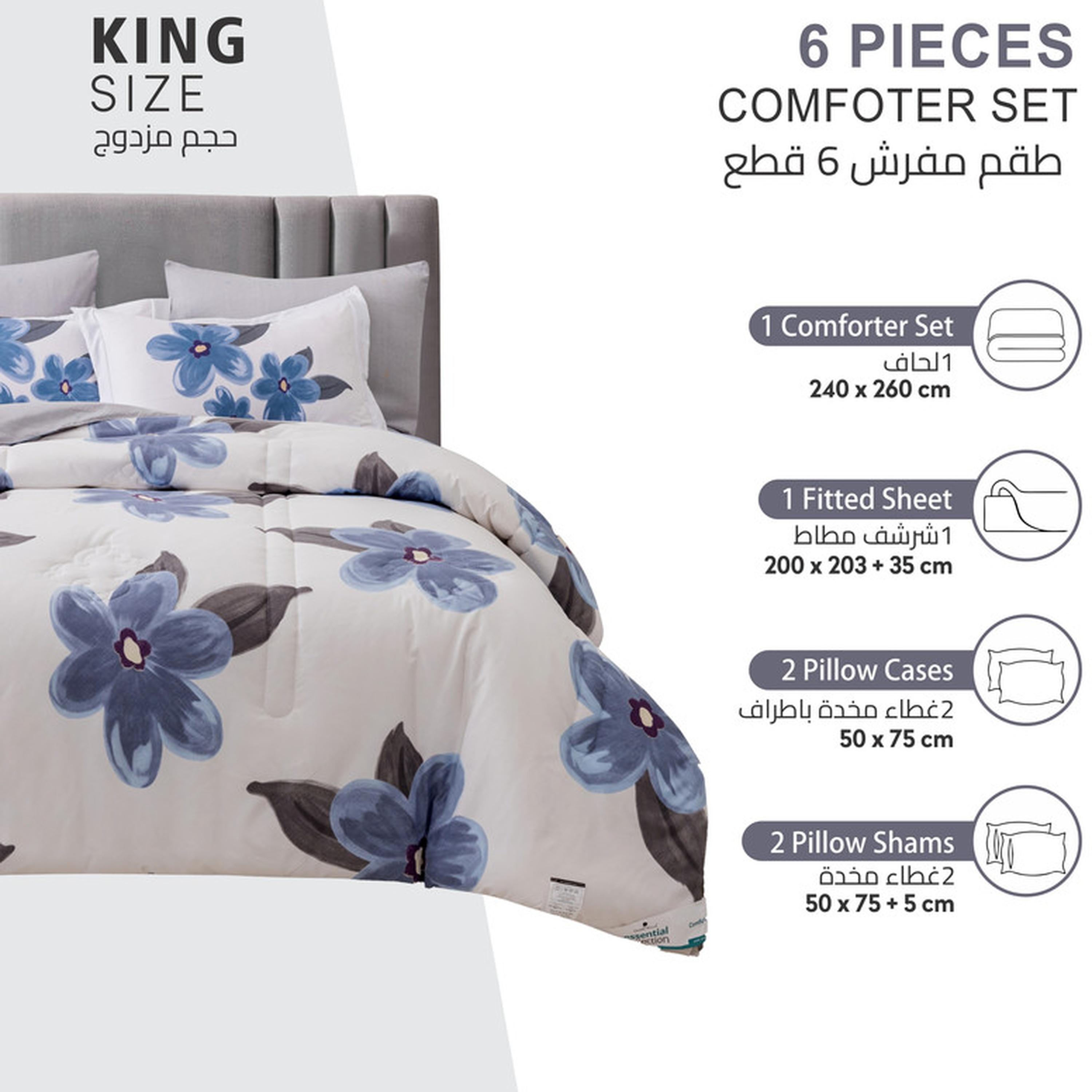 طقم لحاف كينج مربعات 6 قطع من دونتيلا - 240×260 سم-household-bedding-comfortersandbedspreads-comforters-image-35