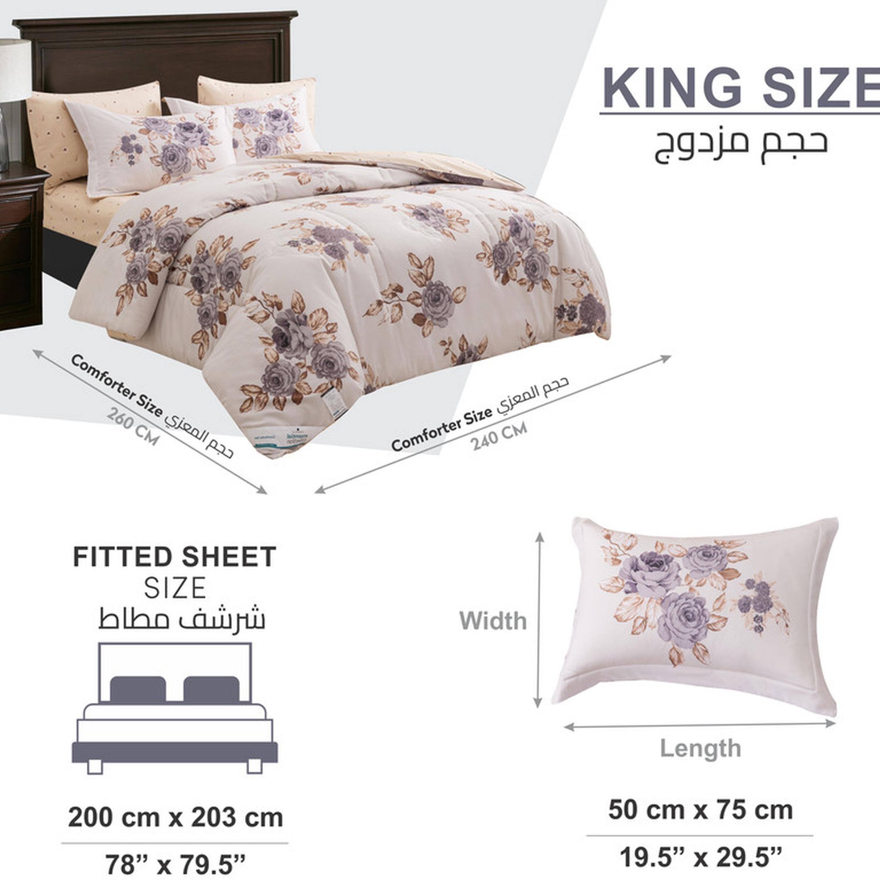 طقم لحاف كينج مربعات 6 قطع من دونتيلا - 240×260 سم-household-bedding-comfortersandbedspreads-comforters-image-47