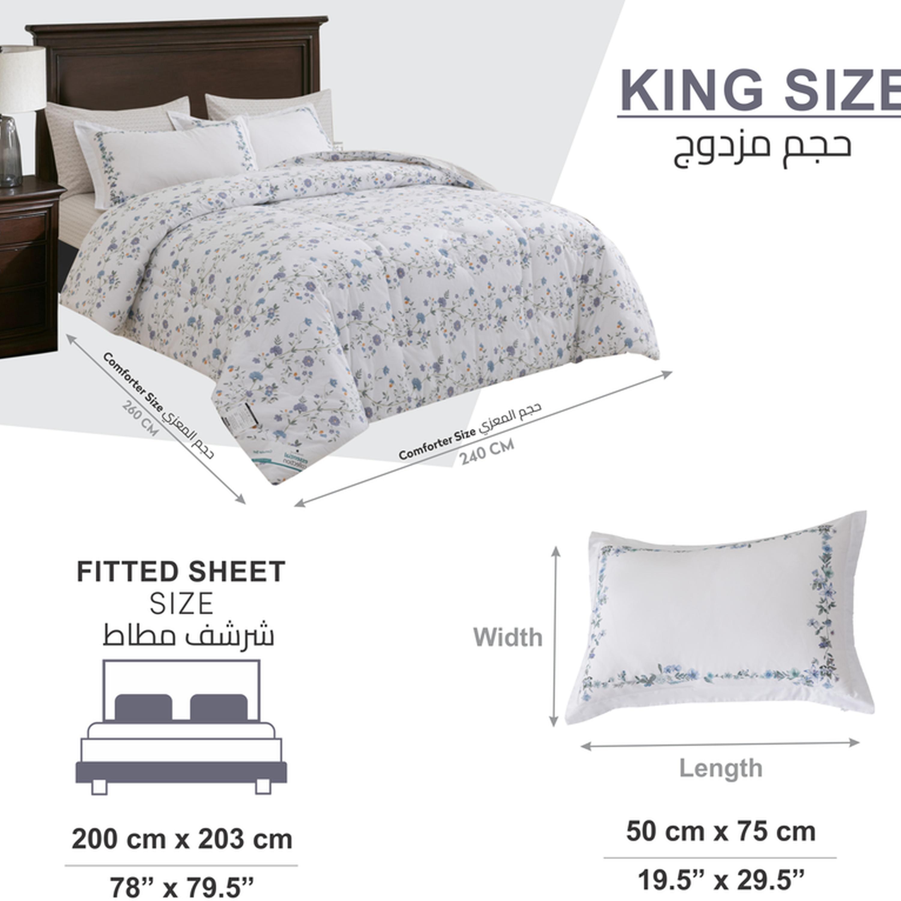 Floral Print 6-Piece Cotton King Comforter Set - 260x240 cms-household-bedding-comfortersandbedspreads-comforters-image-3