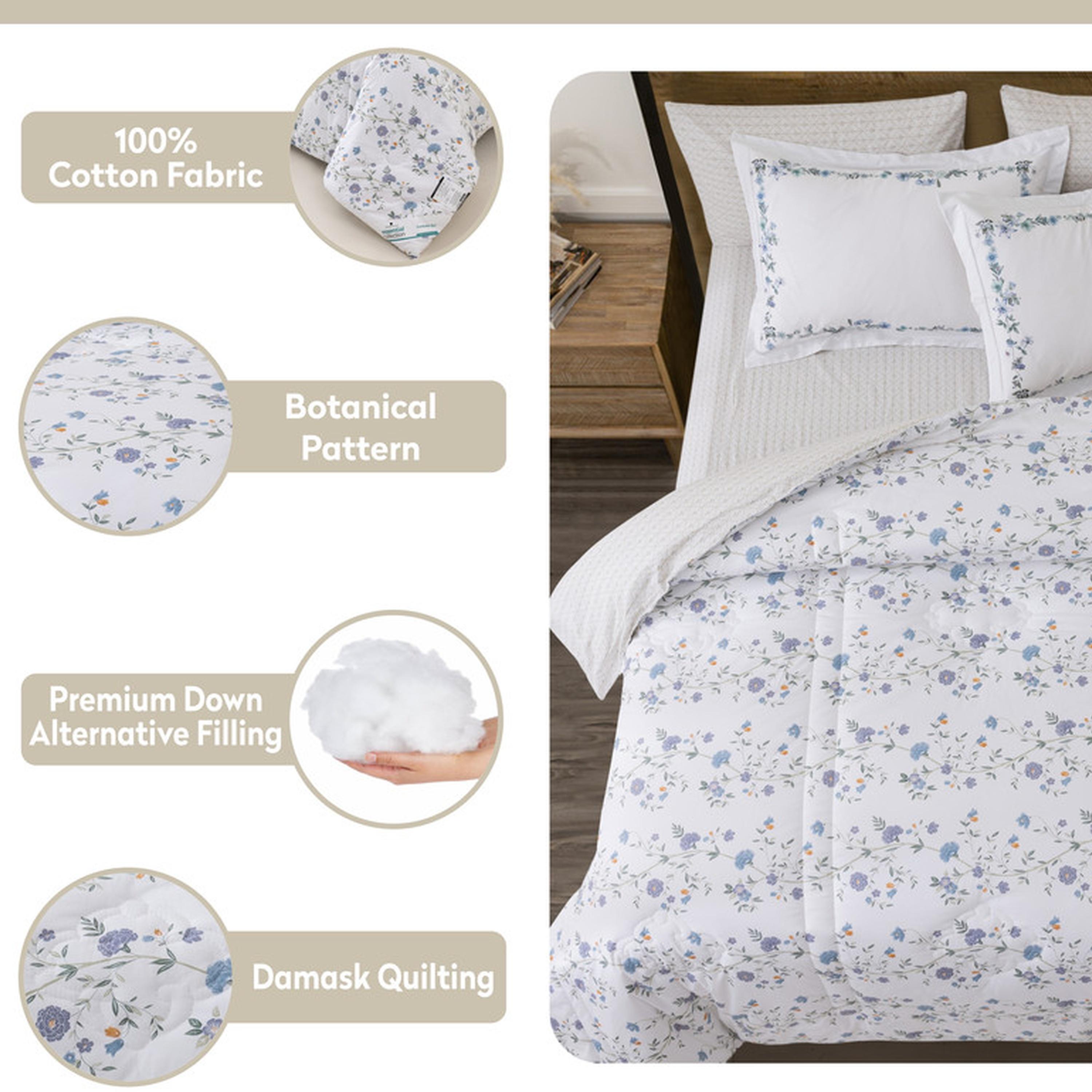 طقم لحاف كينج قطن بطبعات 6 قطع من دونتيلا - 260x240 سم-household-bedding-comfortersandbedspreads-comforters-image-5