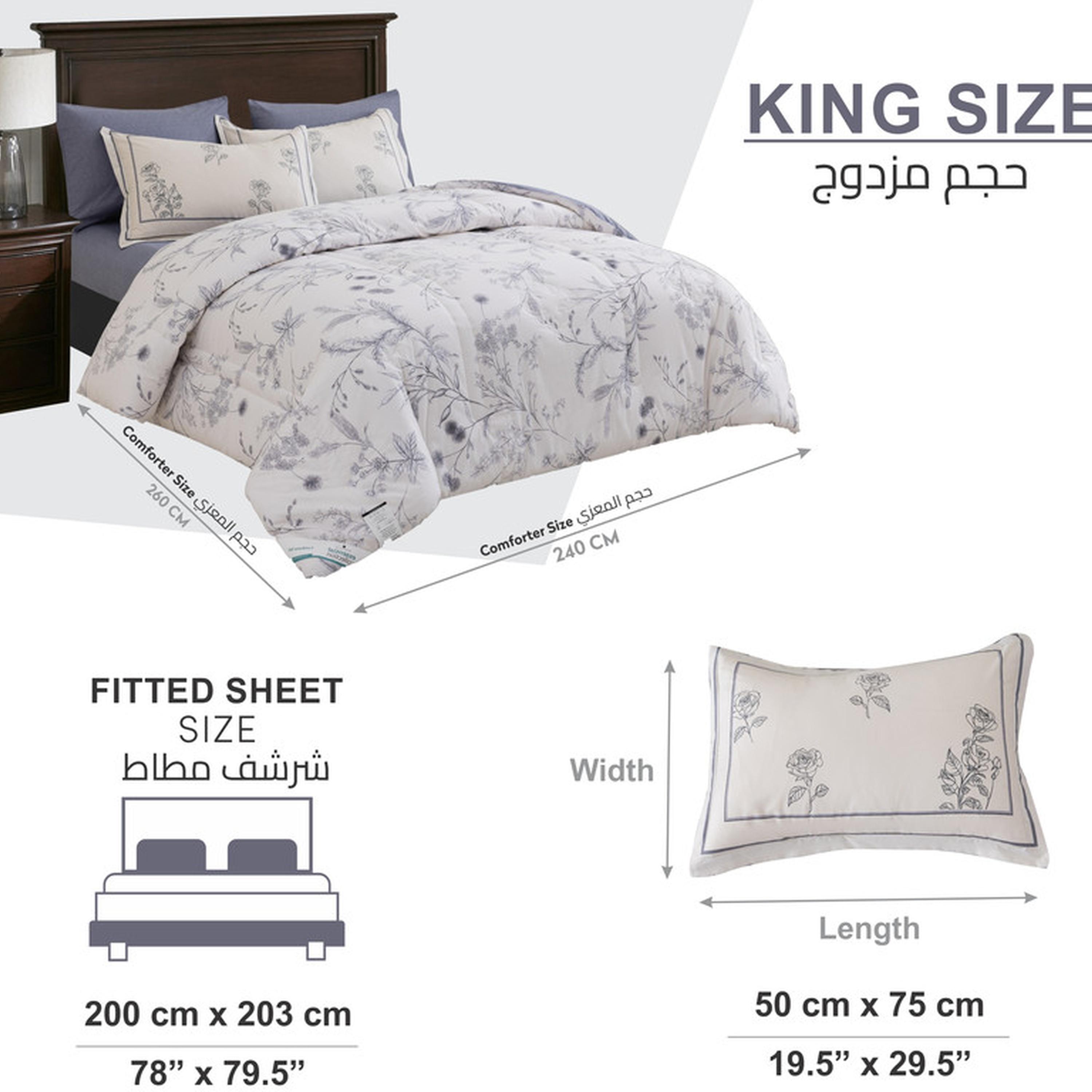 طقم لحاف كينج قطن بطبعات 6 قطع من دونتيلا - 260x240 سم-household-bedding-comfortersandbedspreads-comforters-image-10