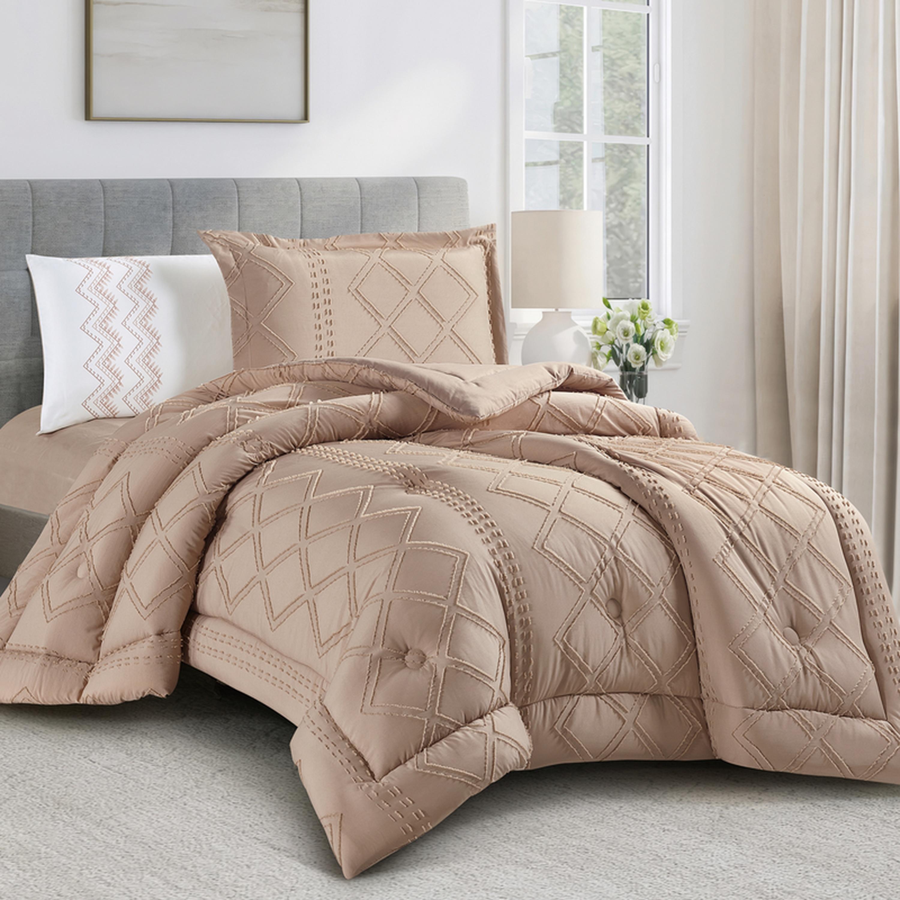 Tufted Embroidered 4-Piece Single Comforter Set - 170x230 cms-household-bedding-comfortersandbedspreads-comforters-image-1