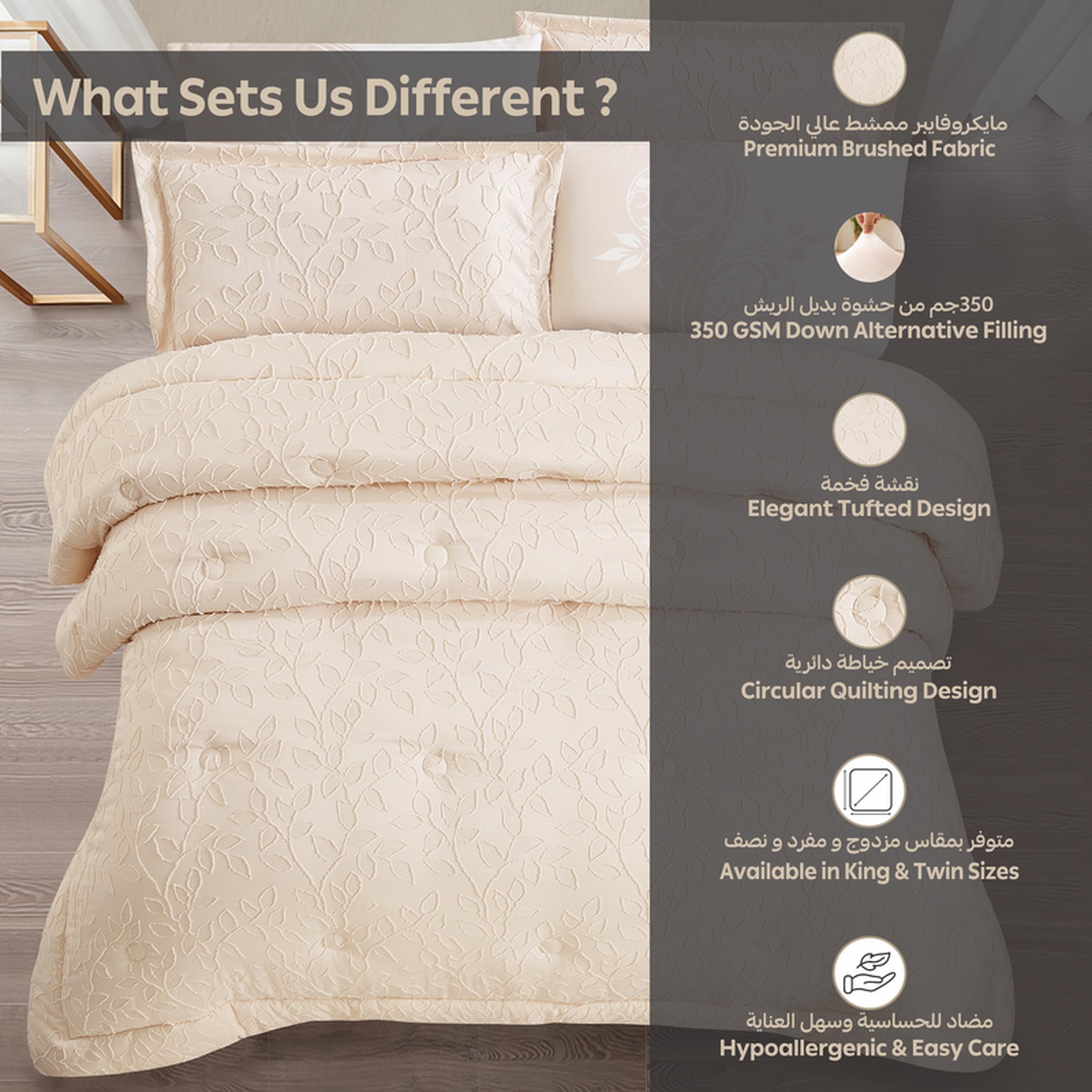 Tufted Embroidered 4-Piece Single Comforter Set - 170x230 cms-household-bedding-comfortersandbedspreads-comforters-image-11