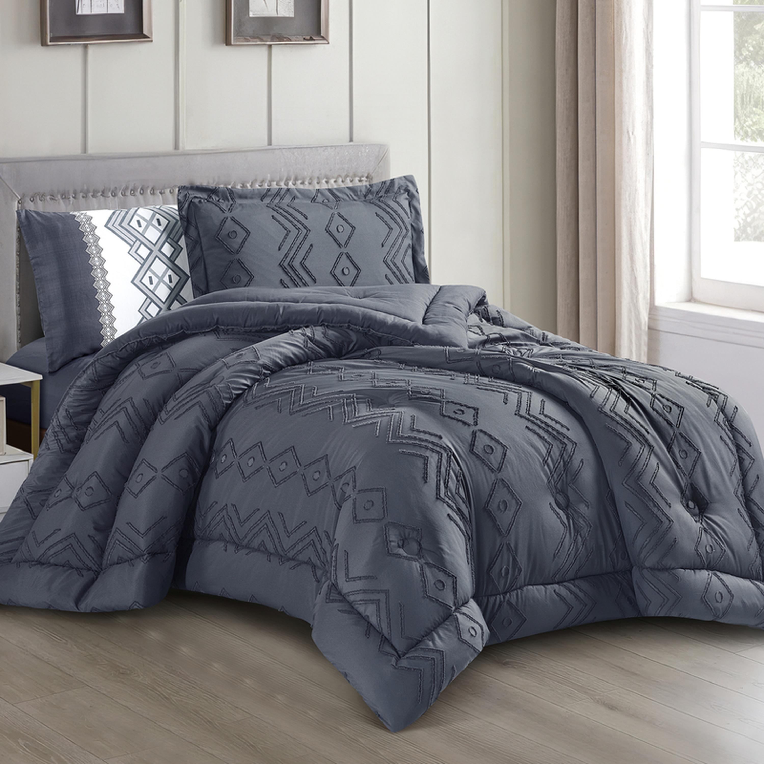 Tufted Embroidered 4-Piece Single Comforter Set - 170x230 cms-household-bedding-comfortersandbedspreads-comforters-image-13