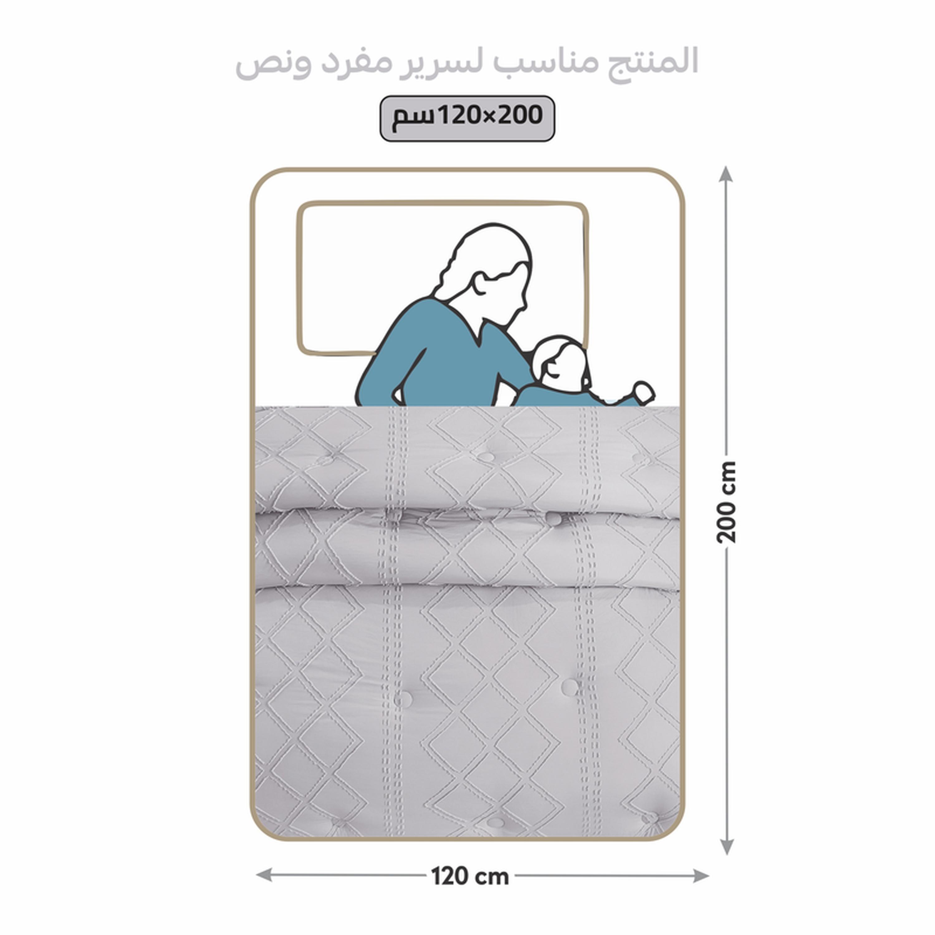 Tufted Embroidered 4-Piece Single Comforter Set - 170x230 cms-household-bedding-comfortersandbedspreads-comforters-image-20
