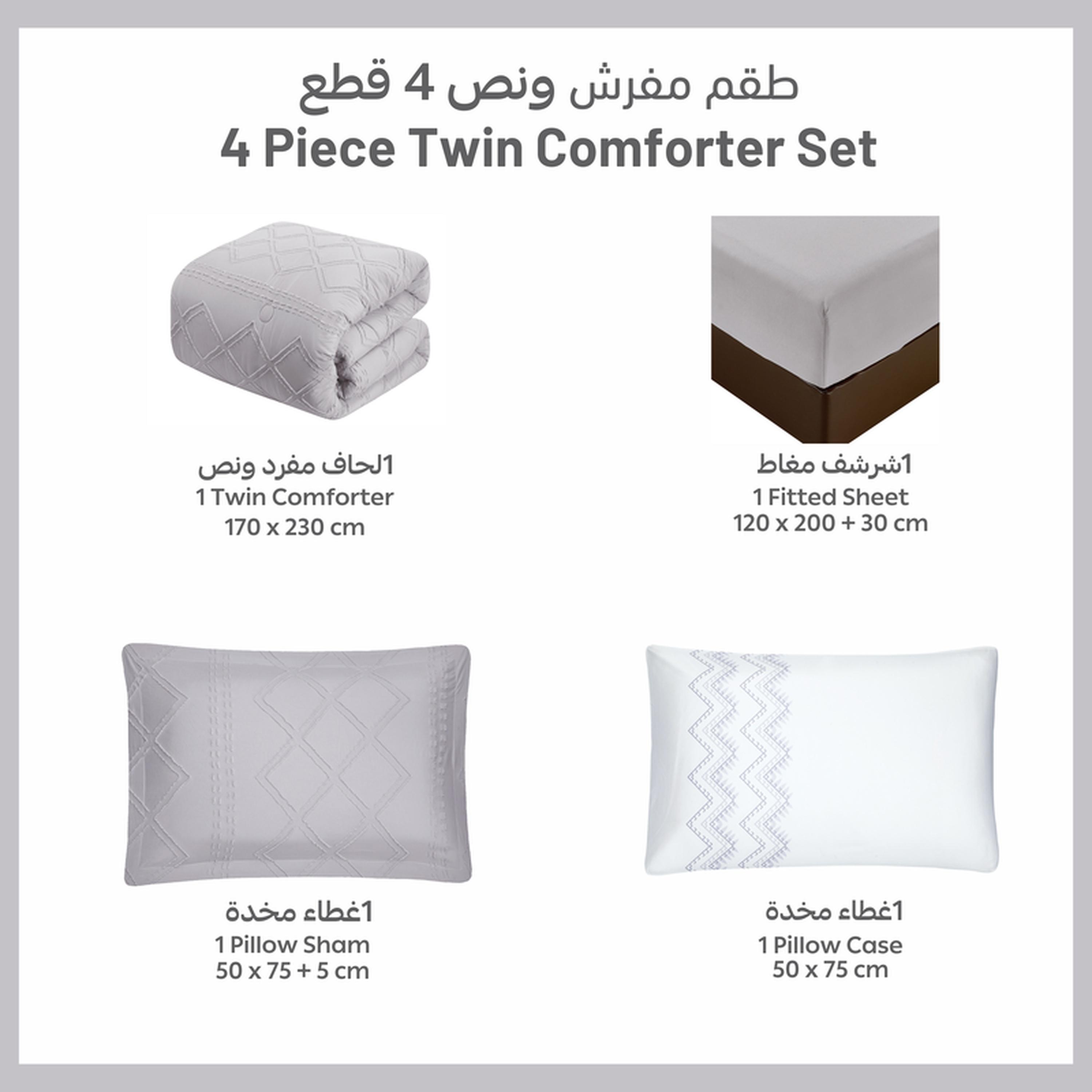 Tufted Embroidered 4-Piece Single Comforter Set - 170x230 cms-household-bedding-comfortersandbedspreads-comforters-image-21