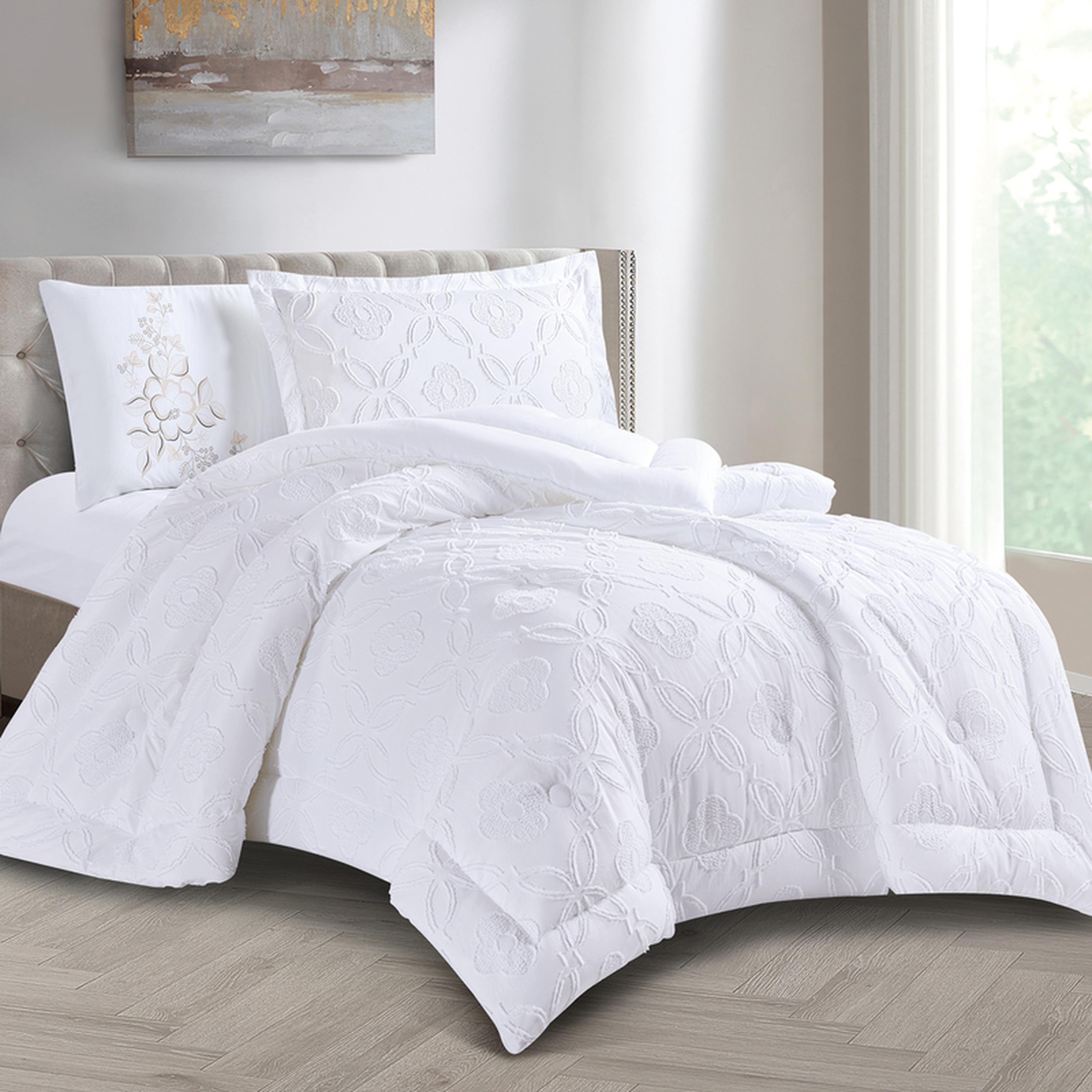 Tufted Embroidered 4-Piece Single Comforter Set - 170x230 cms-household-bedding-comfortersandbedspreads-comforters-image-25
