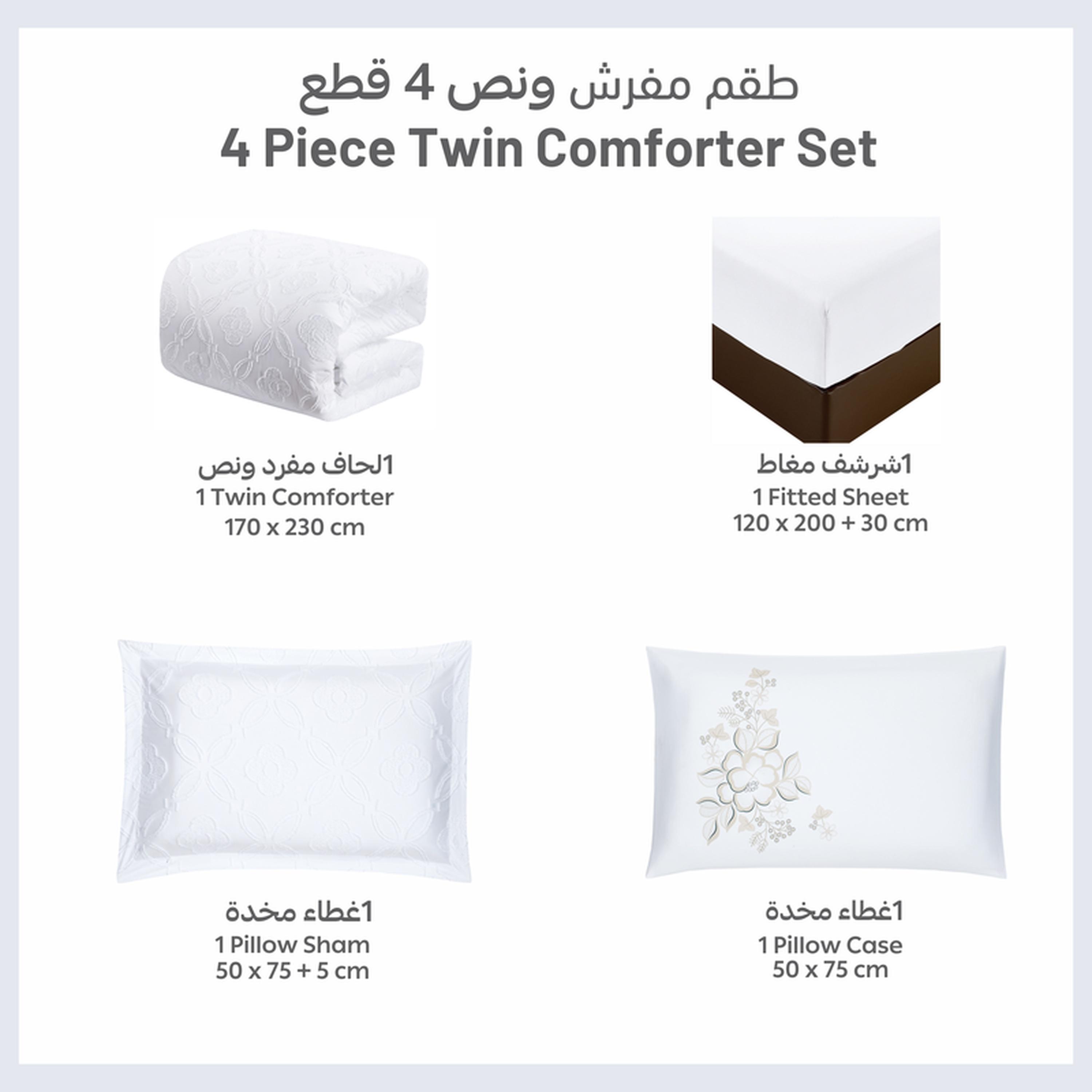 Tufted Embroidered 4-Piece Single Comforter Set - 170x230 cms-household-bedding-comfortersandbedspreads-comforters-image-27
