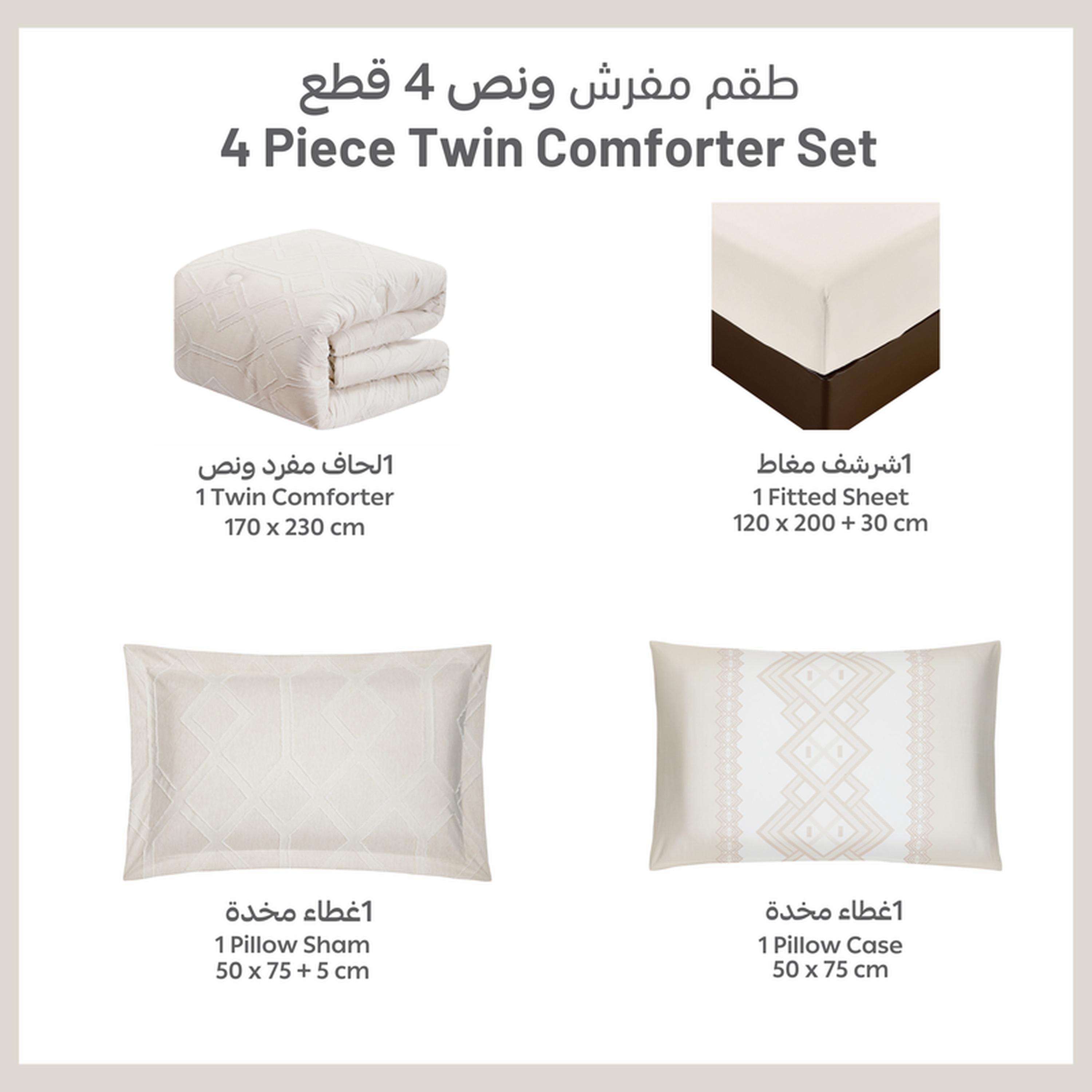 Tufted Embroidered 4-Piece Single Comforter Set - 170x230 cms-household-bedding-comfortersandbedspreads-comforters-image-33