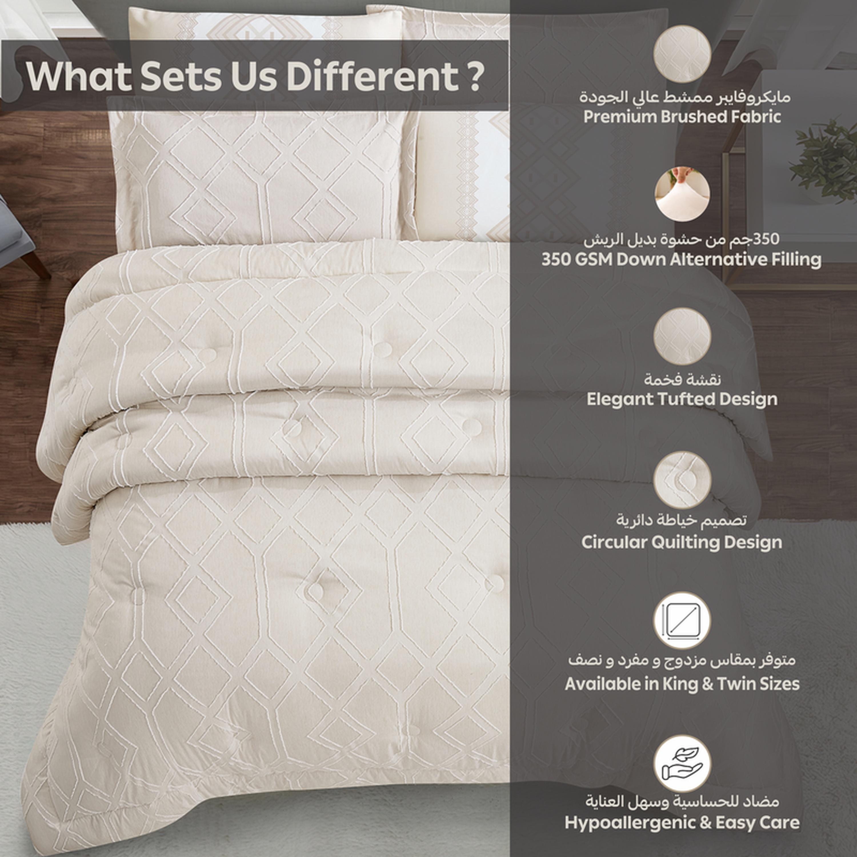 Tufted Embroidered 4-Piece Single Comforter Set - 170x230 cms-household-bedding-comfortersandbedspreads-comforters-image-35