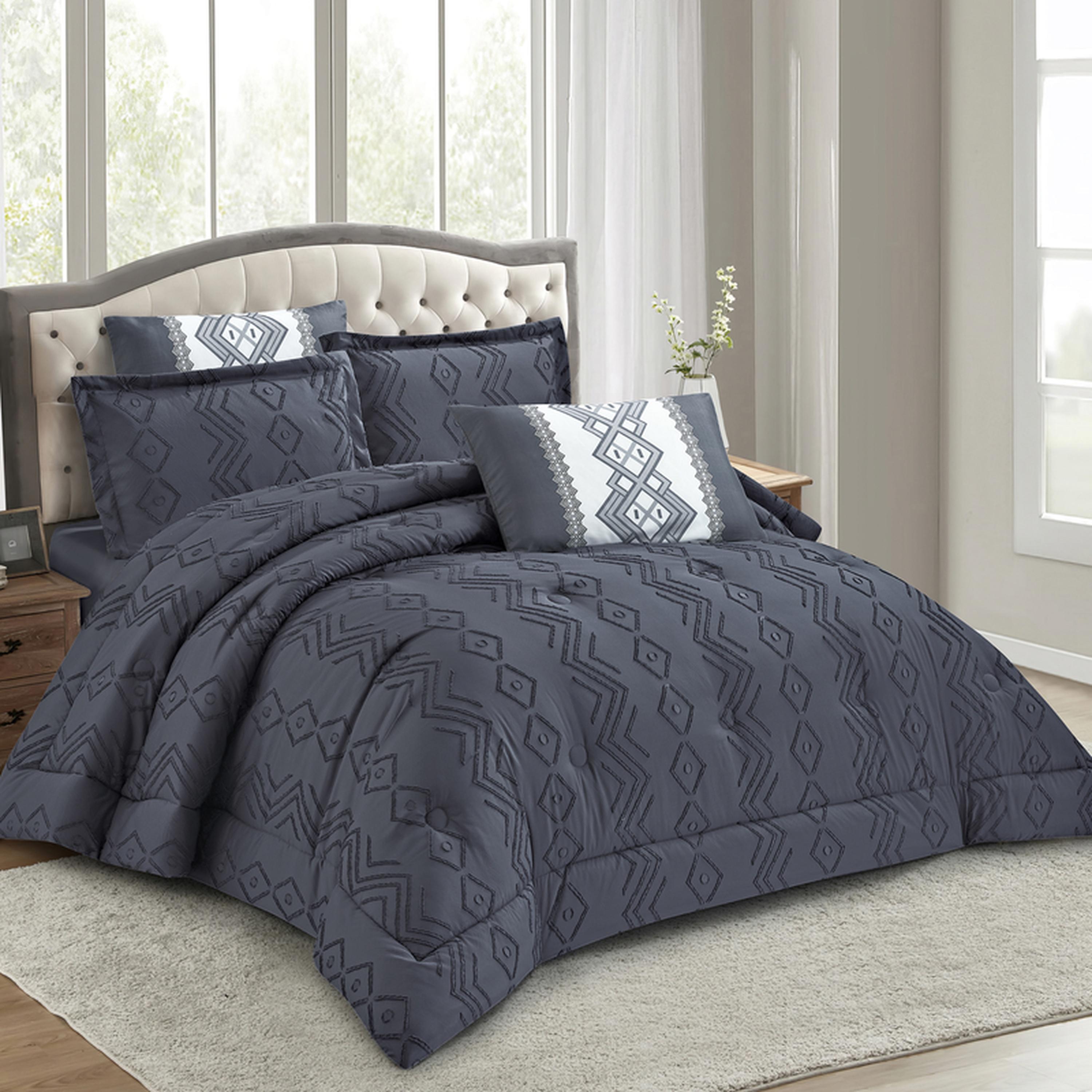 طقم لحاف كينج مطرز بأزرار 6 قطع من دونتيلا - 240x260 سم-household-bedding-comfortersandbedspreads-comforters-image-8
