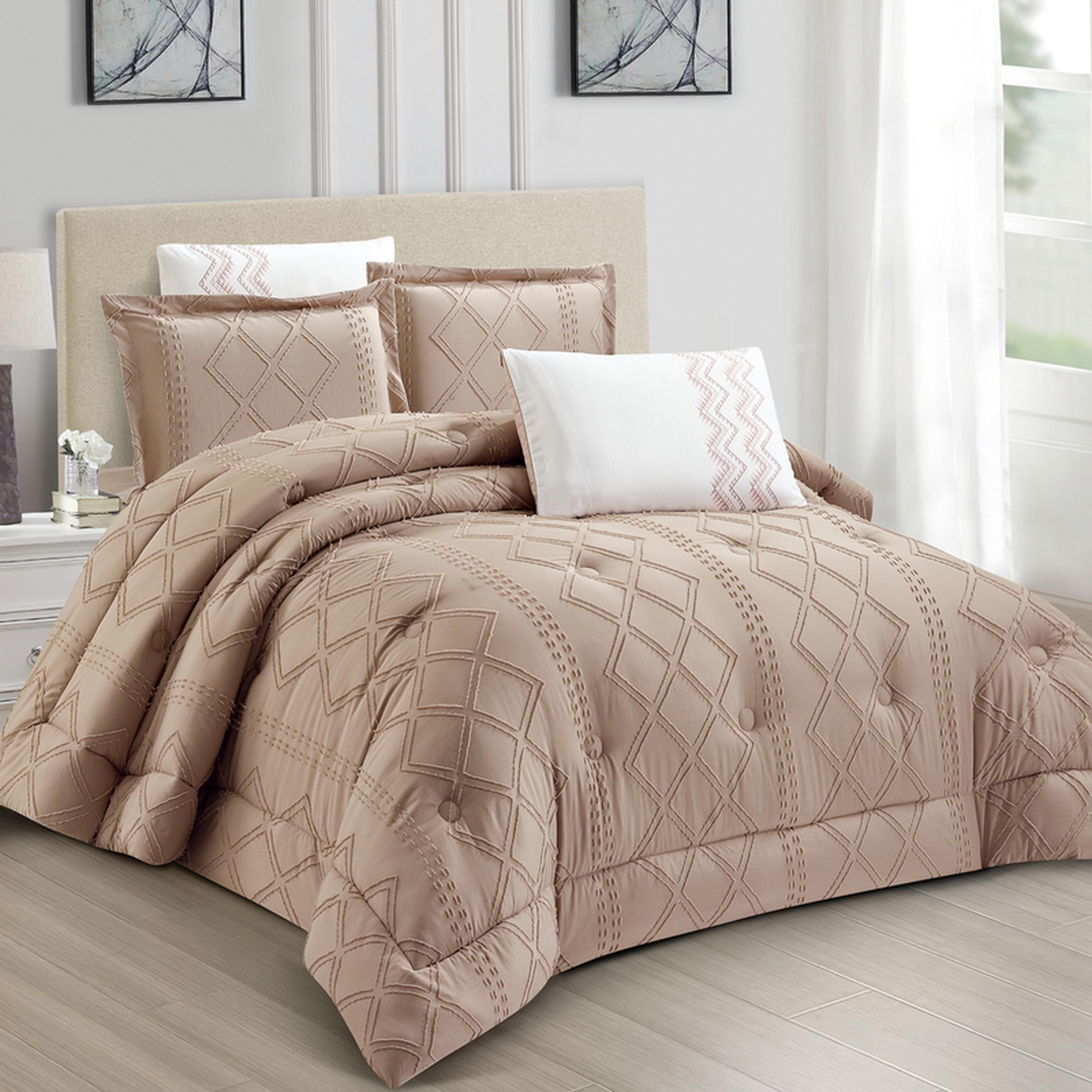 طقم لحاف كينج مطرز بأزرار 6 قطع من دونتيلا - 240x260 سم-household-bedding-comfortersandbedspreads-comforters-image-15