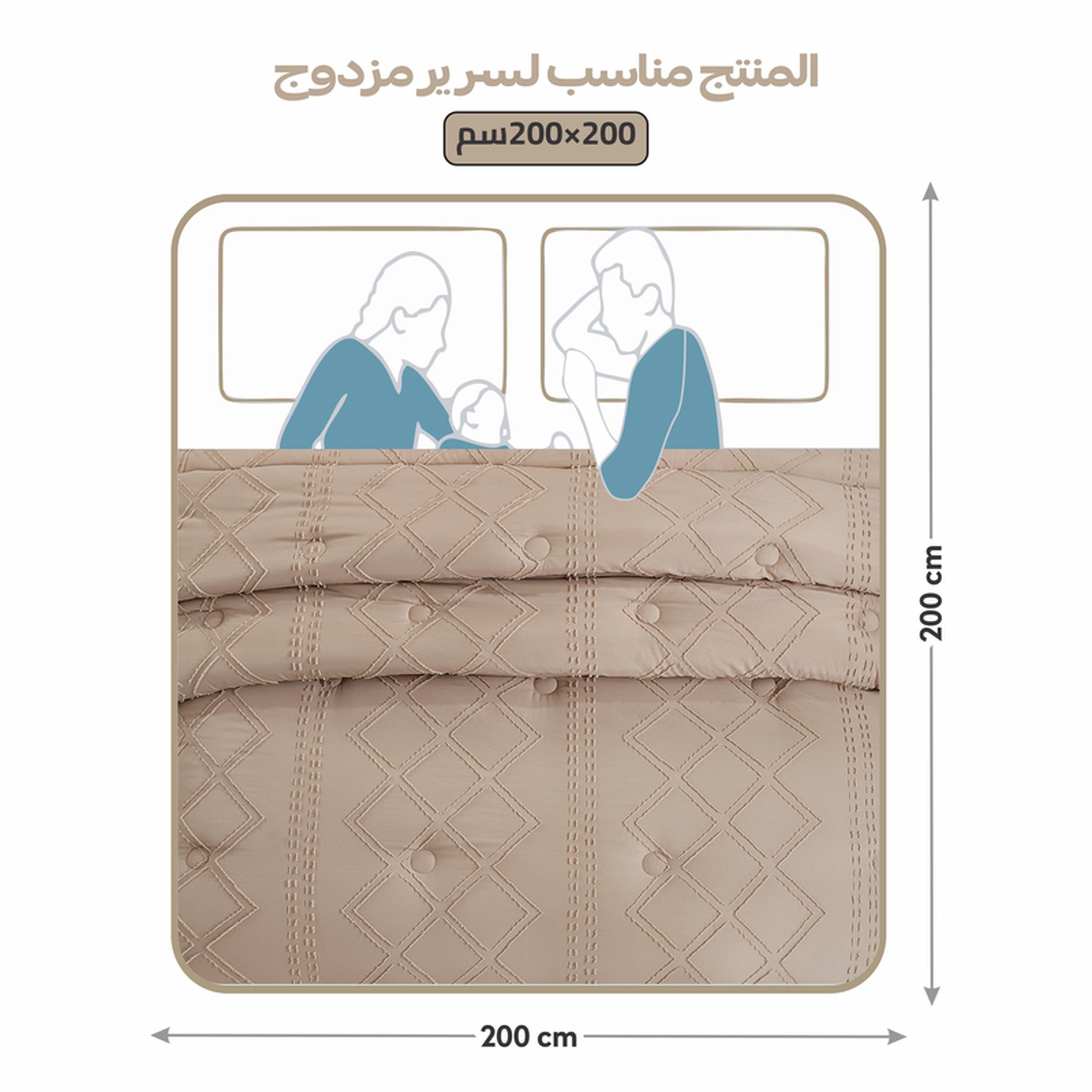 طقم لحاف كينج مطرز بأزرار 6 قطع من دونتيلا - 240x260 سم-household-bedding-comfortersandbedspreads-comforters-image-16
