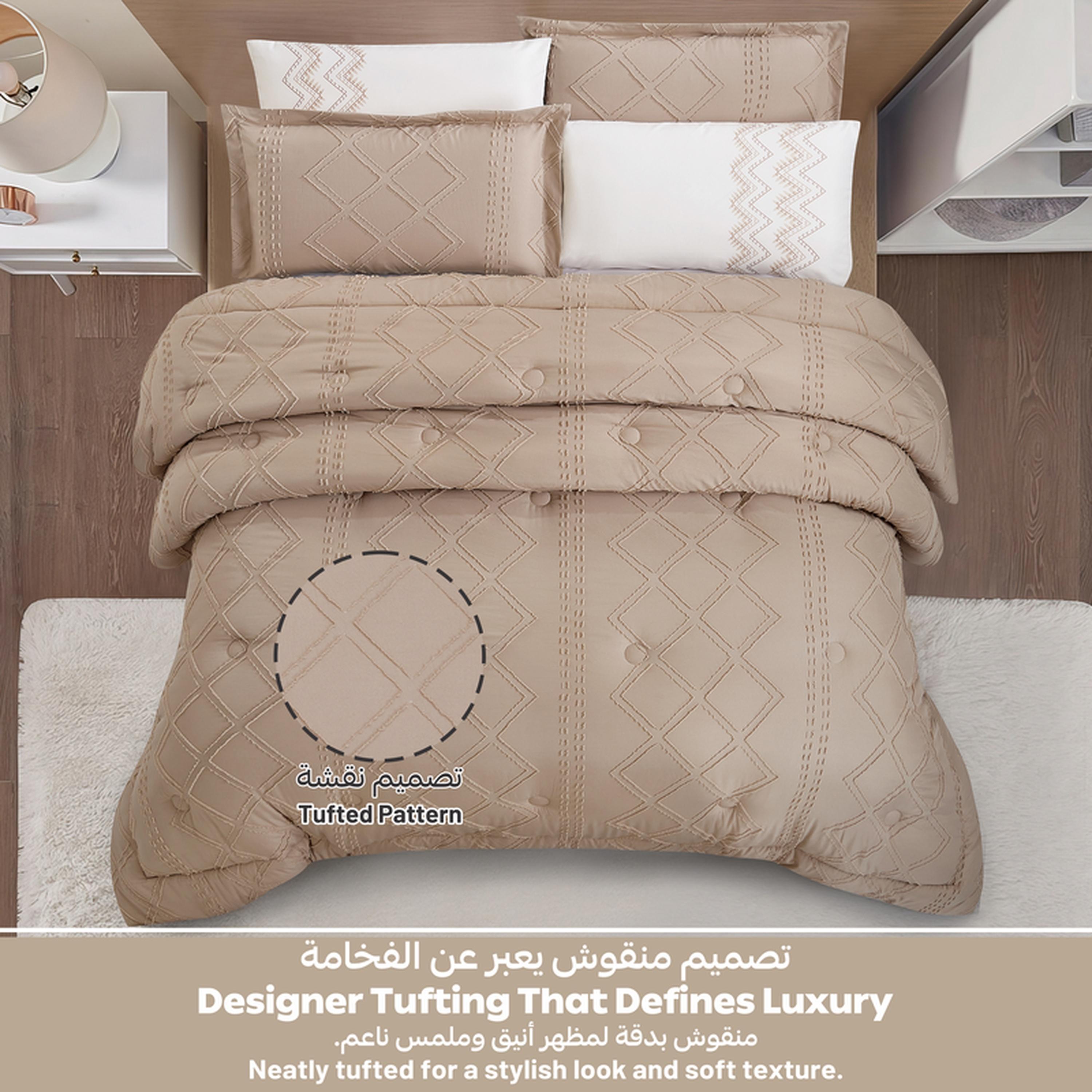طقم لحاف كينج مطرز بأزرار 6 قطع من دونتيلا - 240x260 سم-household-bedding-comfortersandbedspreads-comforters-image-17