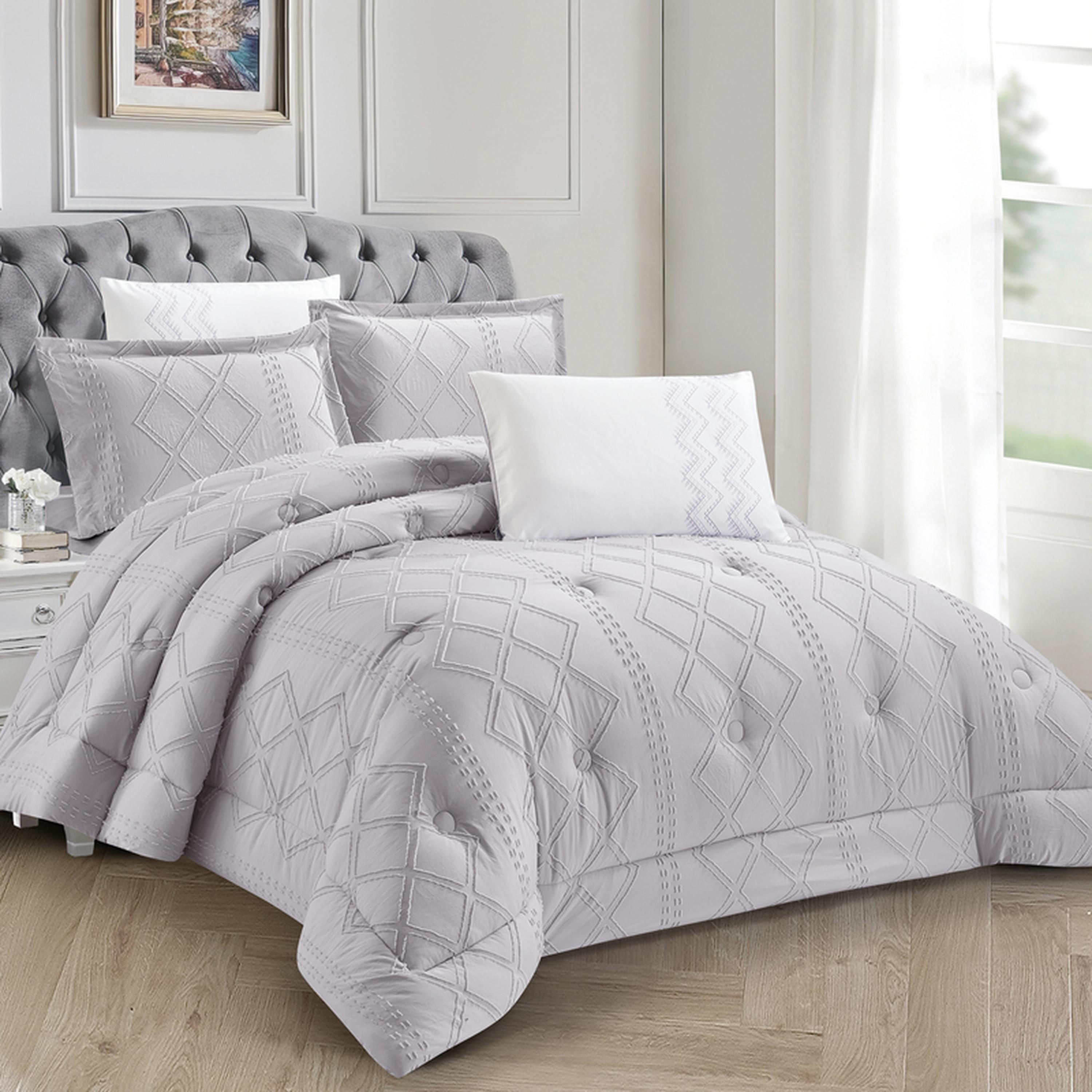 طقم لحاف كينج مطرز بأزرار 6 قطع من دونتيلا - 240x260 سم-household-bedding-comfortersandbedspreads-comforters-image-22