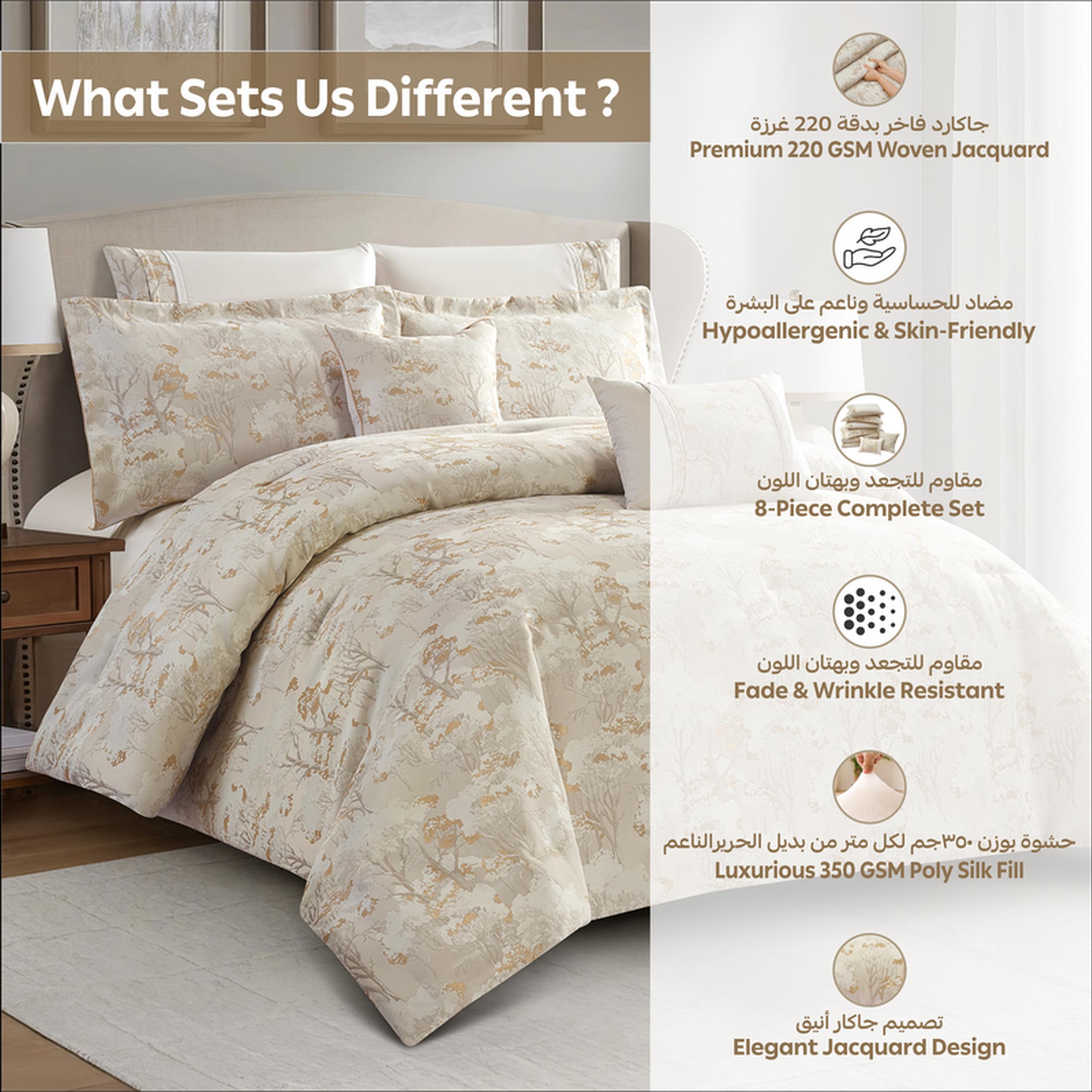 طقم لحاف بطبعات 8 قطع كينج من دونيتيلا - 260×240 سم-household-bedding-comfortersandbedspreads-comforters-image-6