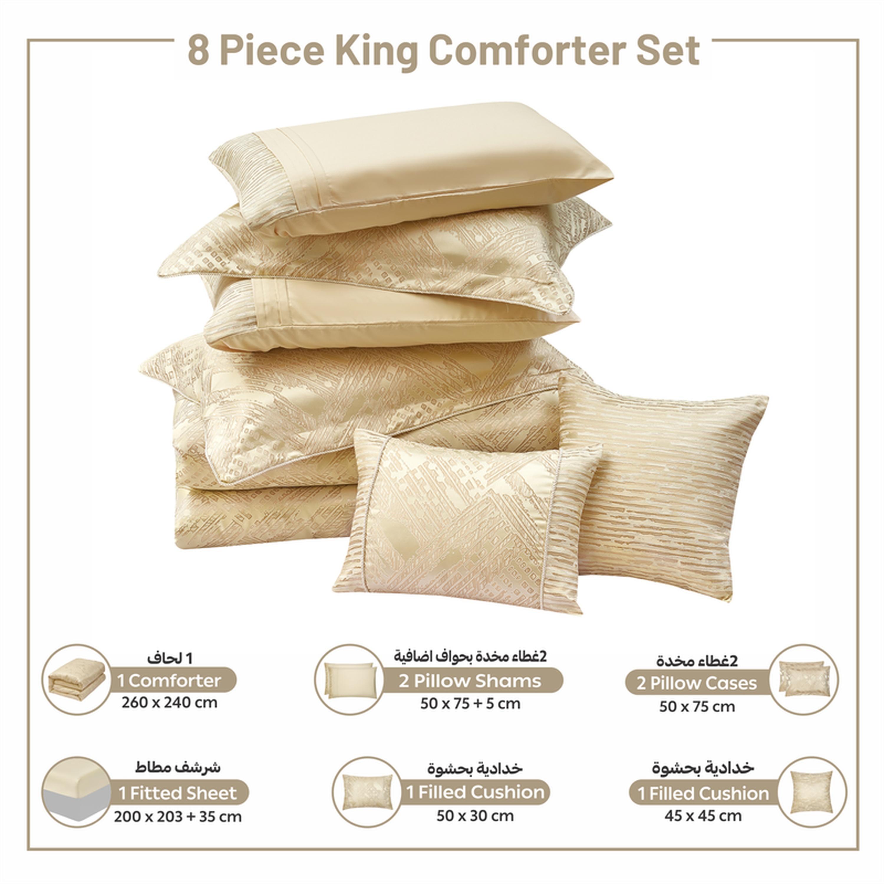 طقم لحاف بطبعات 8 قطع كينج من دونيتيلا - 260×240 سم-household-bedding-comfortersandbedspreads-comforters-image-11