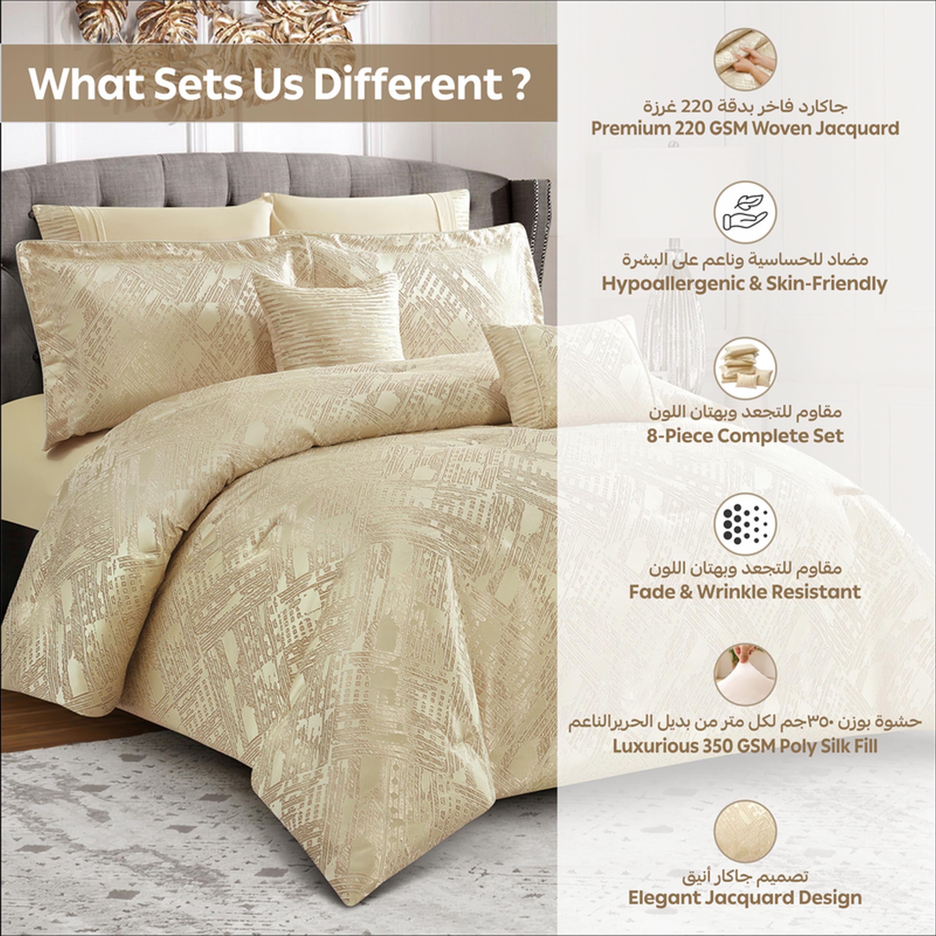 طقم لحاف بطبعات 8 قطع كينج من دونيتيلا - 260×240 سم-household-bedding-comfortersandbedspreads-comforters-image-13