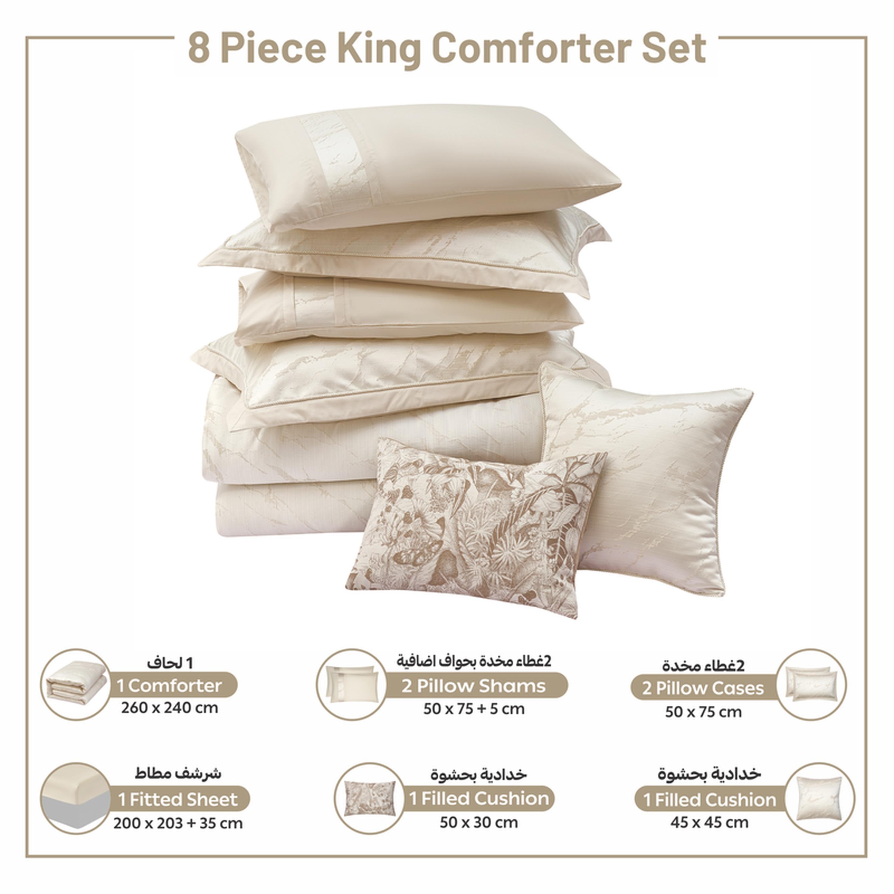 طقم لحاف بطبعات 8 قطع كينج من دونيتيلا - 260×240 سم-household-bedding-comfortersandbedspreads-comforters-image-18