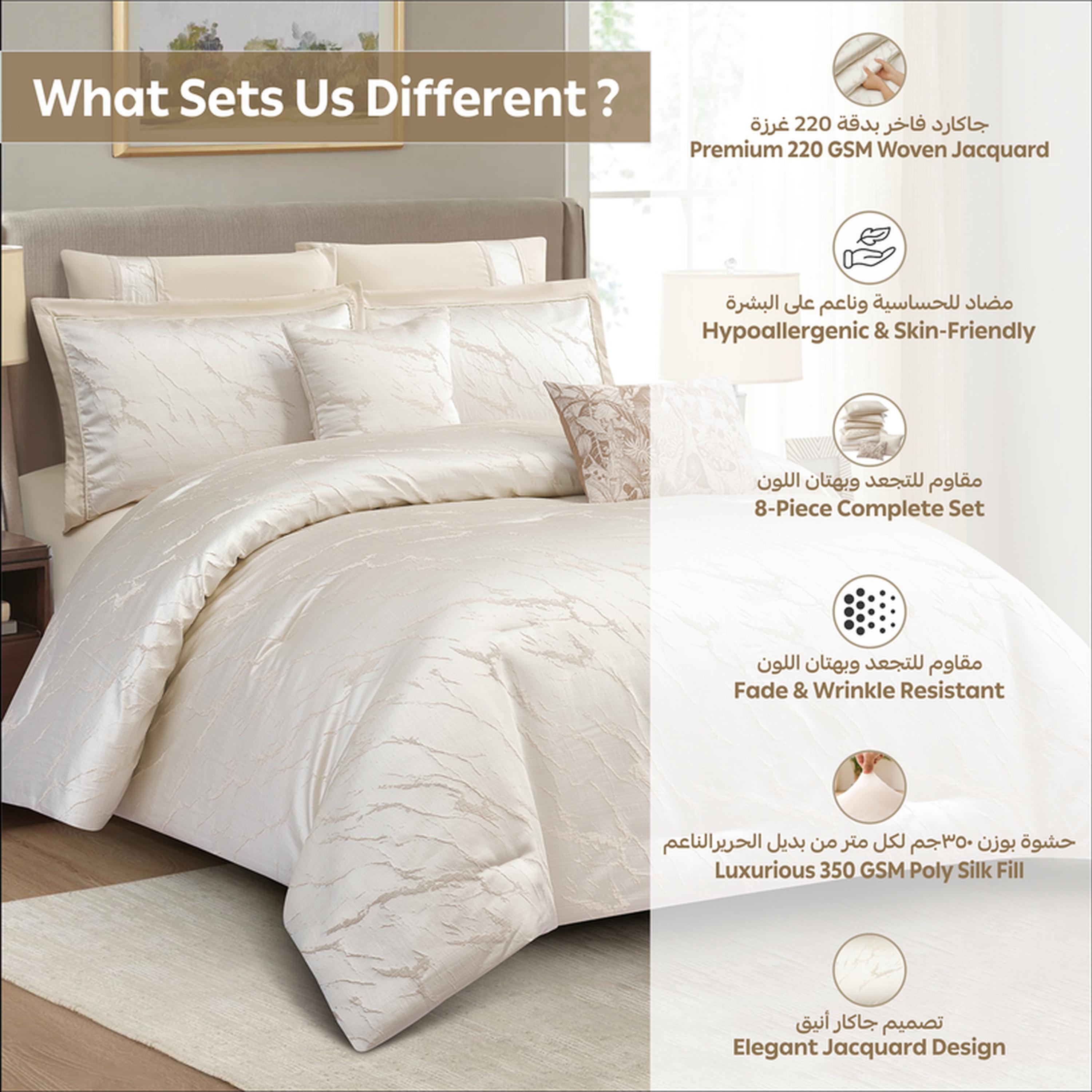 طقم لحاف بطبعات 8 قطع كينج من دونيتيلا - 260×240 سم-household-bedding-comfortersandbedspreads-comforters-image-20