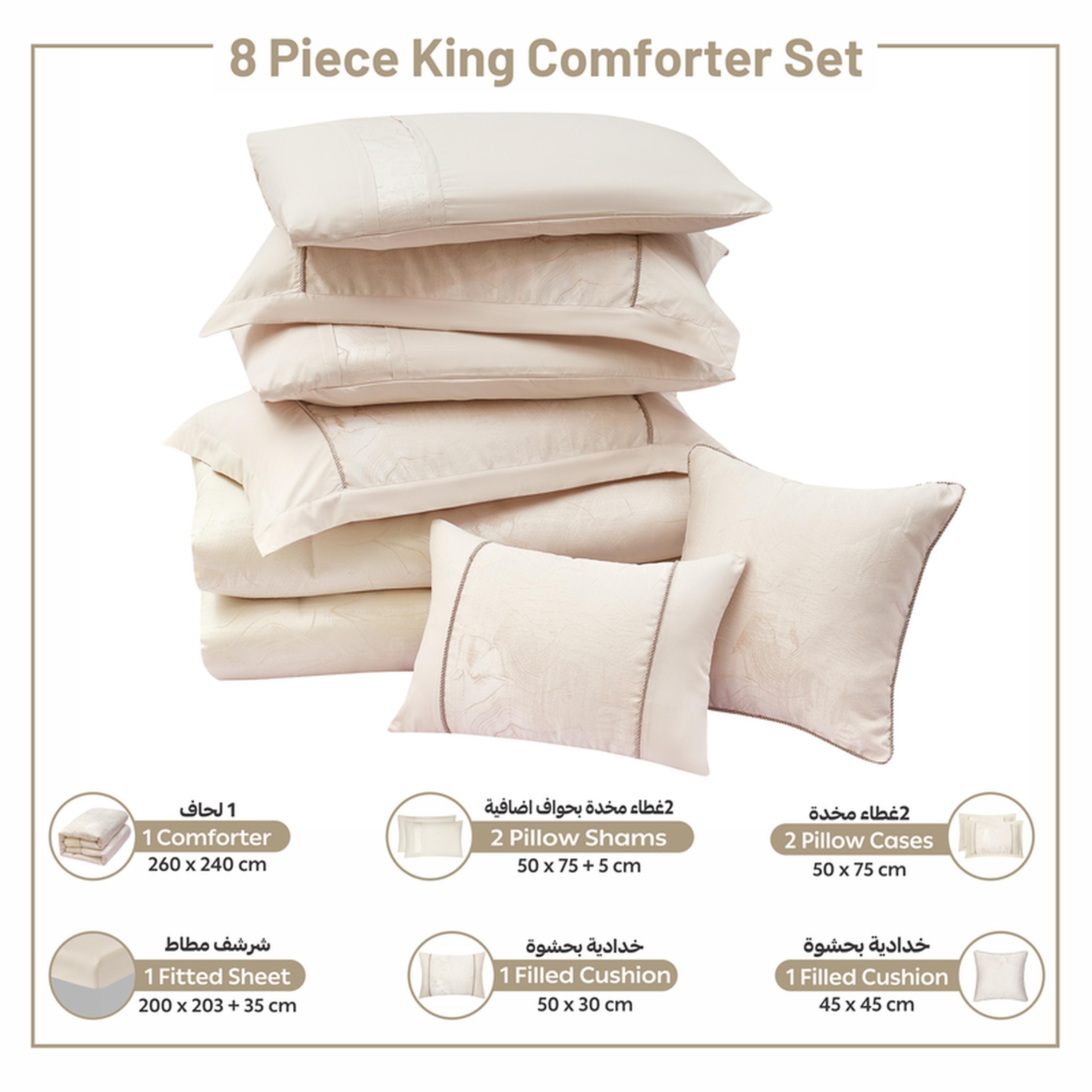 طقم لحاف بطبعات 8 قطع كينج من دونيتيلا - 260×240 سم-household-bedding-comfortersandbedspreads-comforters-image-32