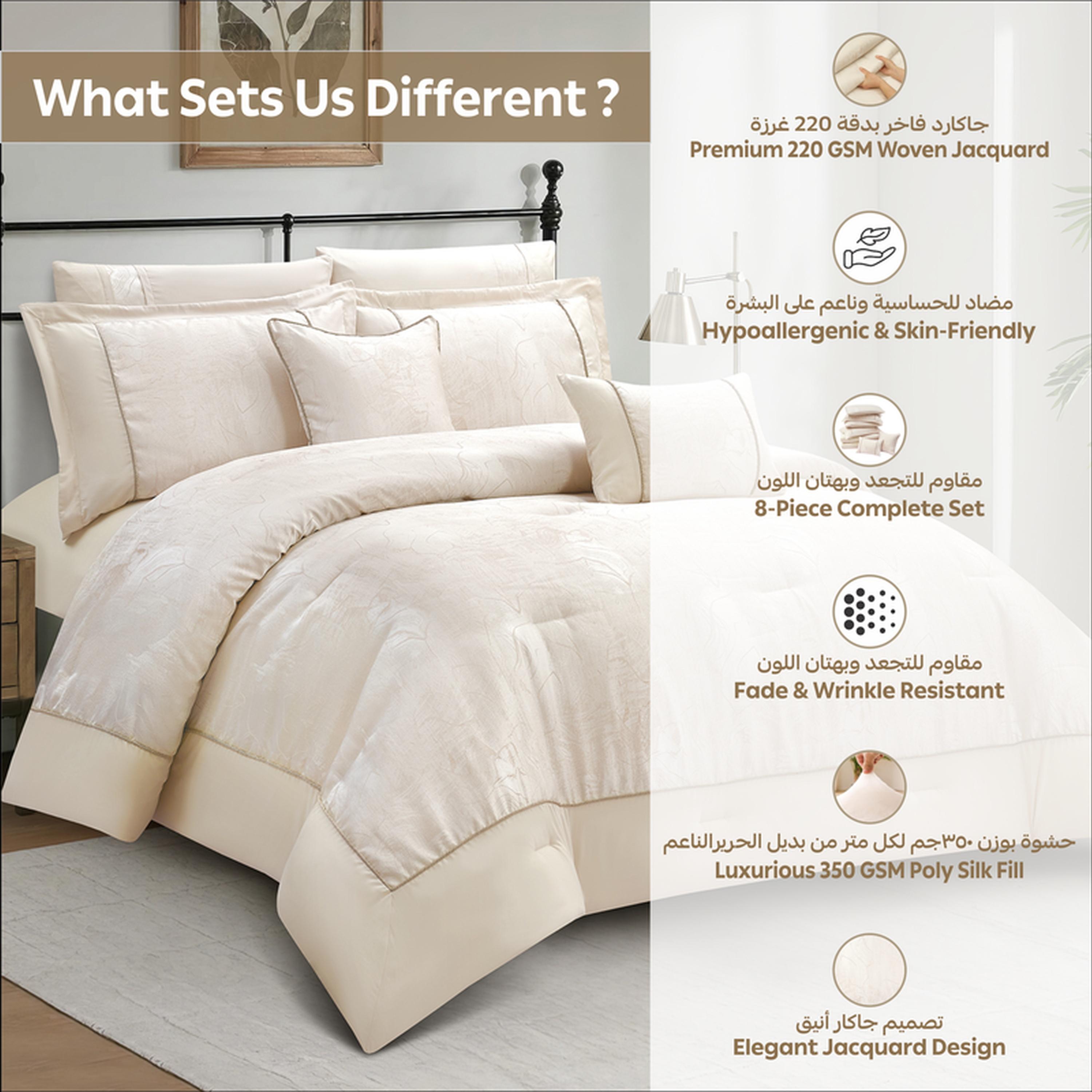 طقم لحاف بطبعات 8 قطع كينج من دونيتيلا - 260×240 سم-household-bedding-comfortersandbedspreads-comforters-image-34