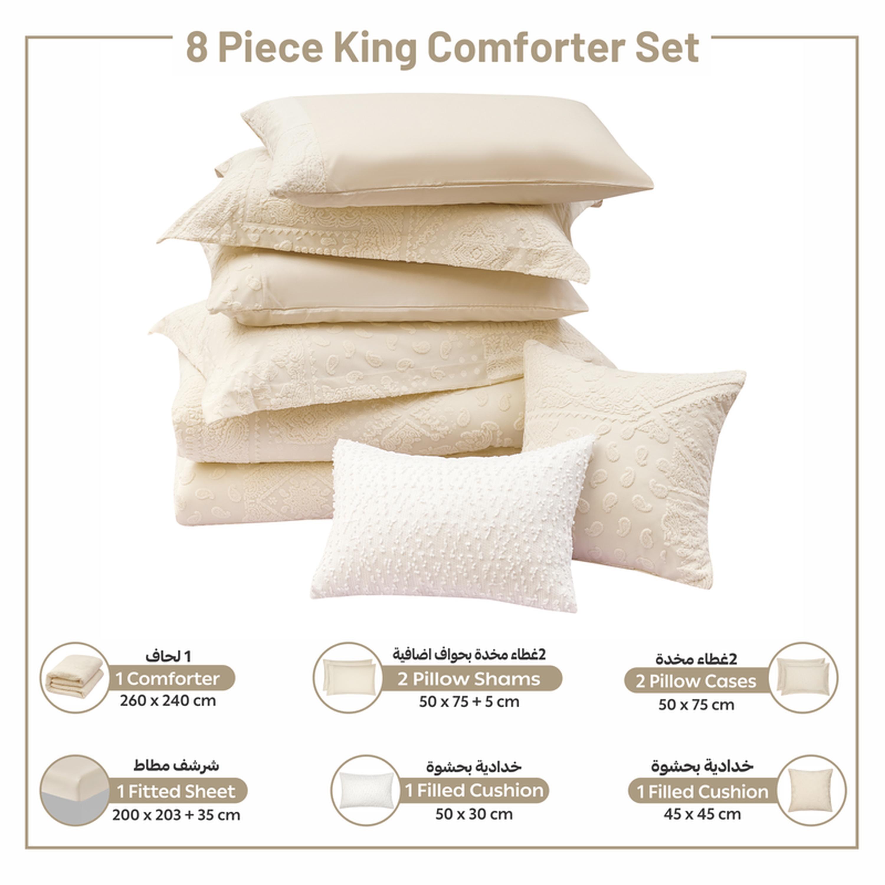 طقم لحاف بطبعات 8 قطع كينج من دونيتيلا - 260×240 سم-household-bedding-comfortersandbedspreads-comforters-image-39