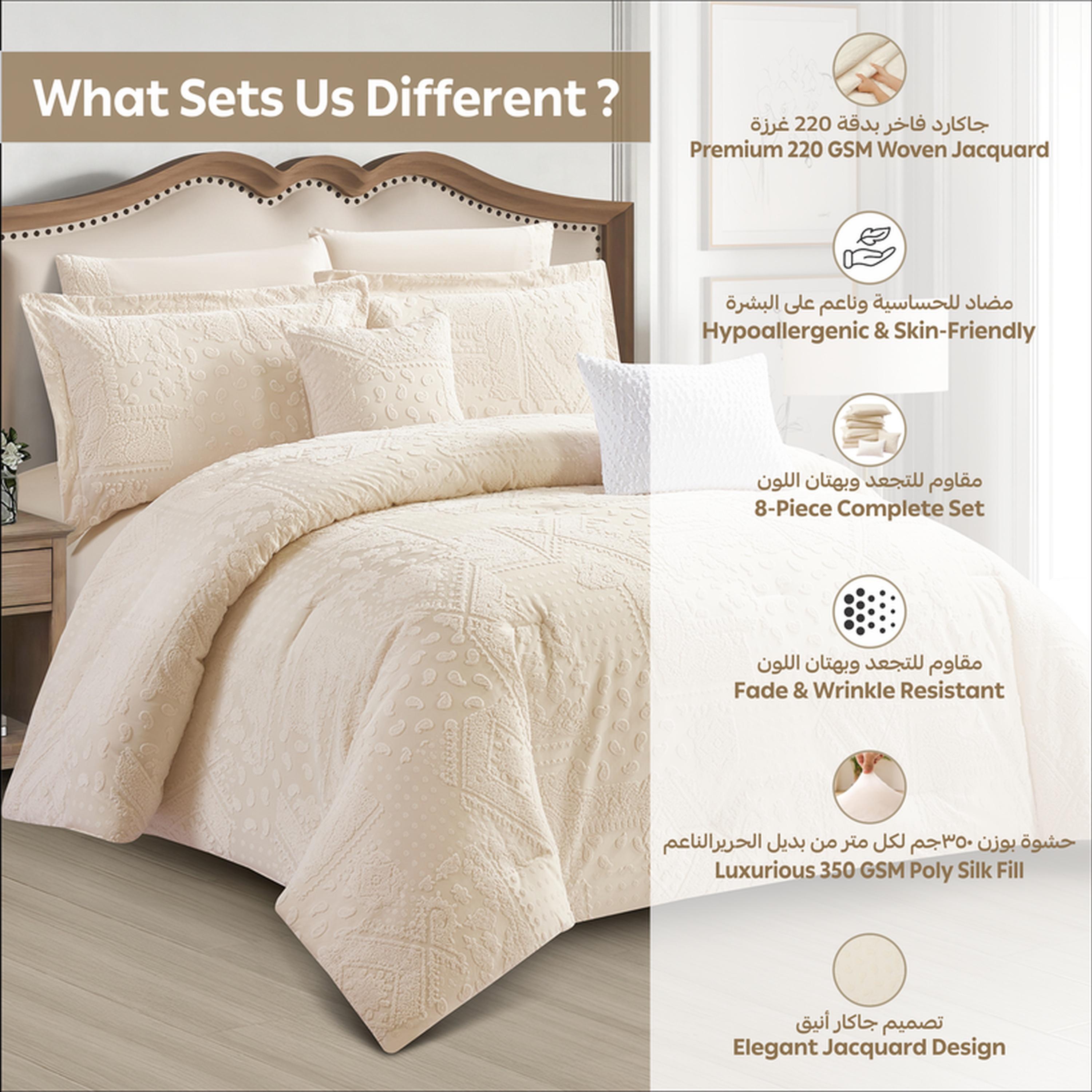طقم لحاف بطبعات 8 قطع كينج من دونيتيلا - 260×240 سم-household-bedding-comfortersandbedspreads-comforters-image-41