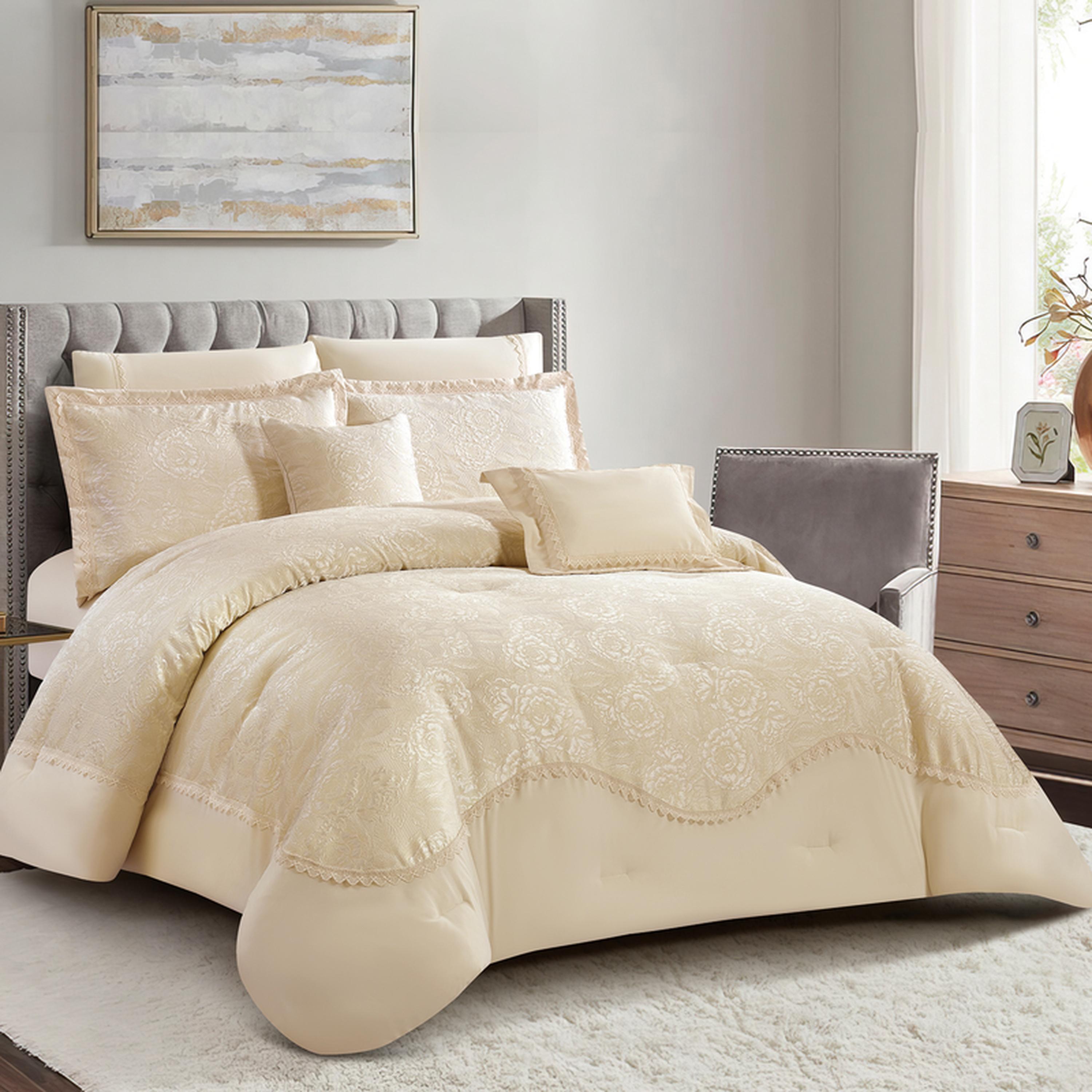طقم لحاف بطبعات 8 قطع كينج من دونيتيلا - 260×240 سم-household-bedding-comfortersandbedspreads-comforters-image-44