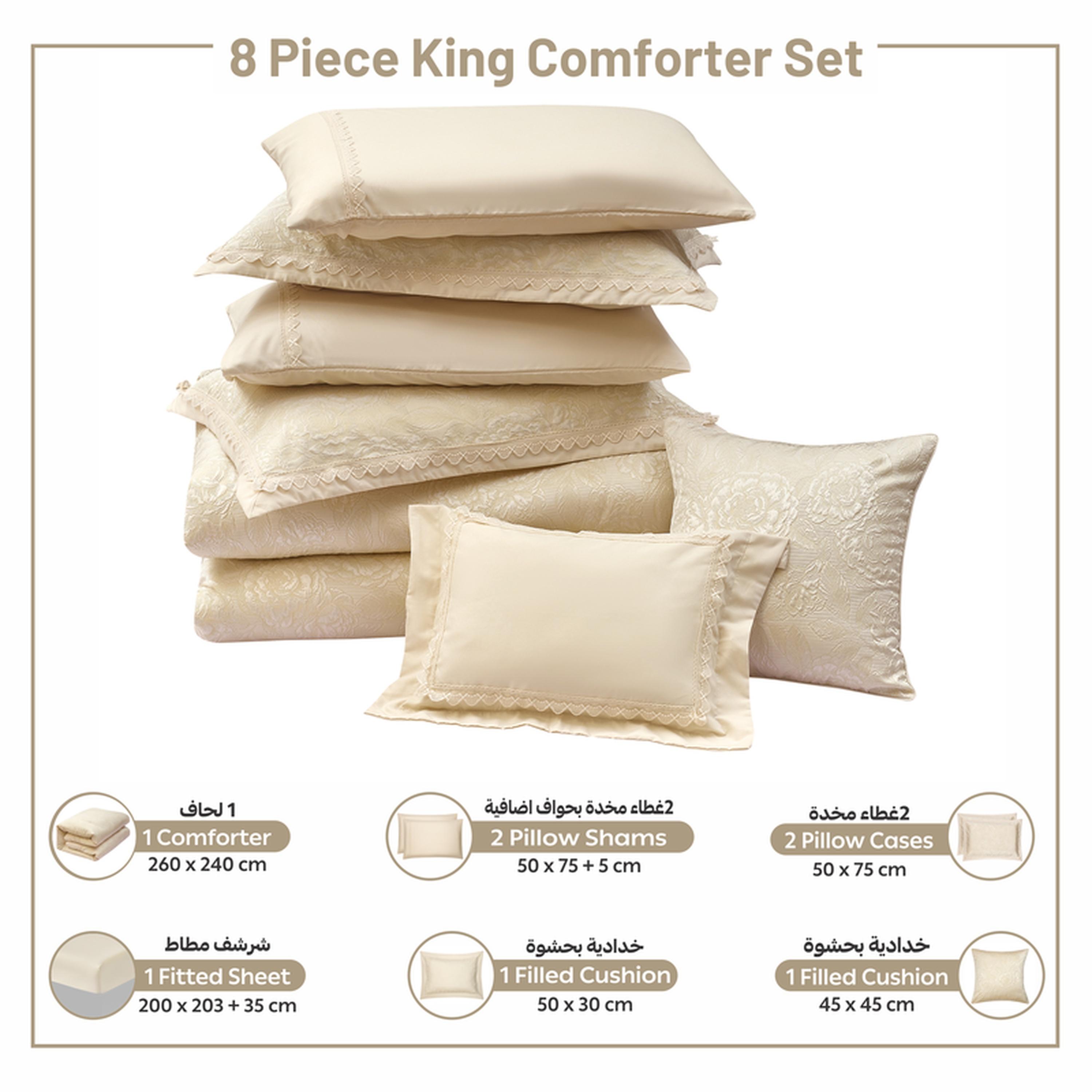 طقم لحاف بطبعات 8 قطع كينج من دونيتيلا - 260×240 سم-household-bedding-comfortersandbedspreads-comforters-image-46