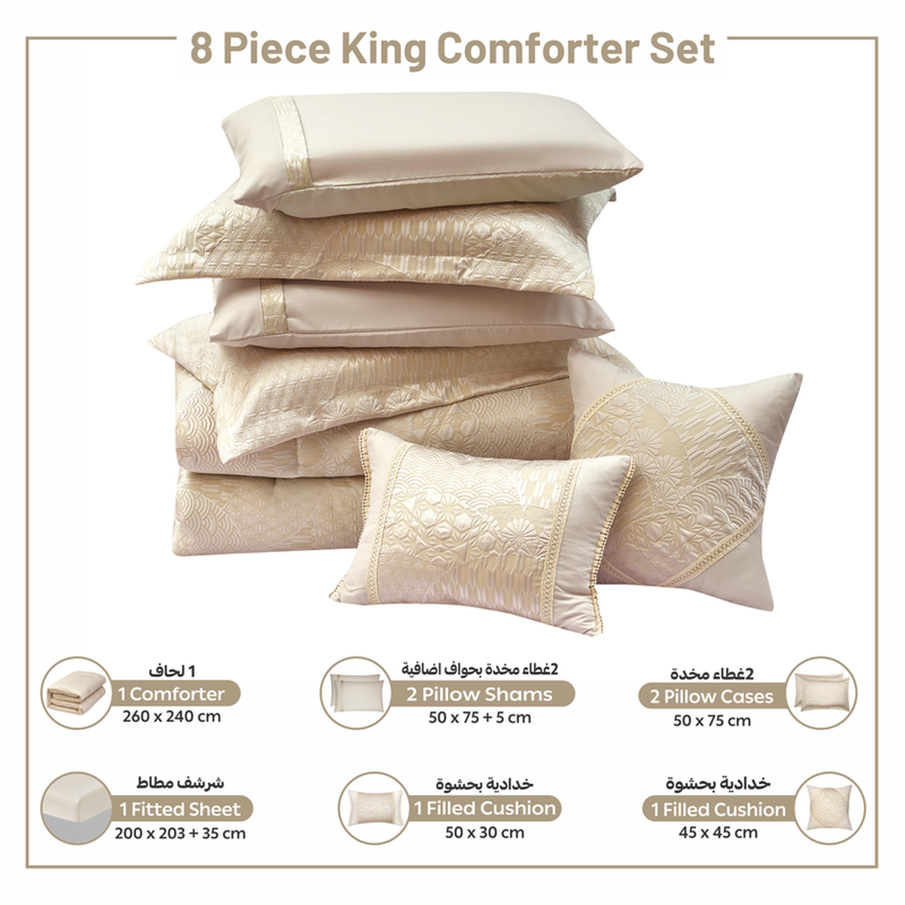طقم لحاف بطبعات 8 قطع كينج من دونيتيلا - 260×240 سم-household-bedding-comfortersandbedspreads-comforters-image-53