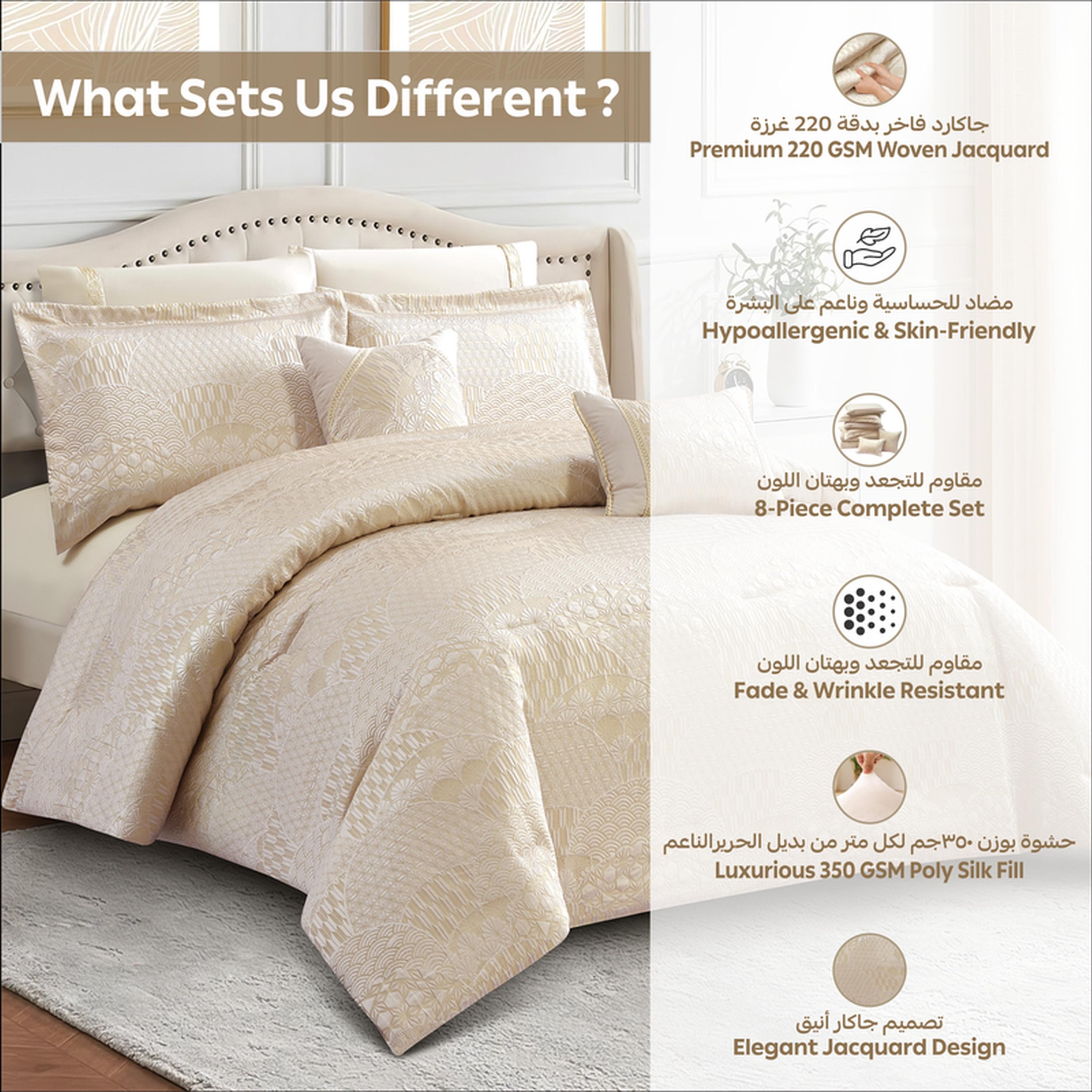 طقم لحاف بطبعات 8 قطع كينج من دونيتيلا - 260×240 سم-household-bedding-comfortersandbedspreads-comforters-image-55