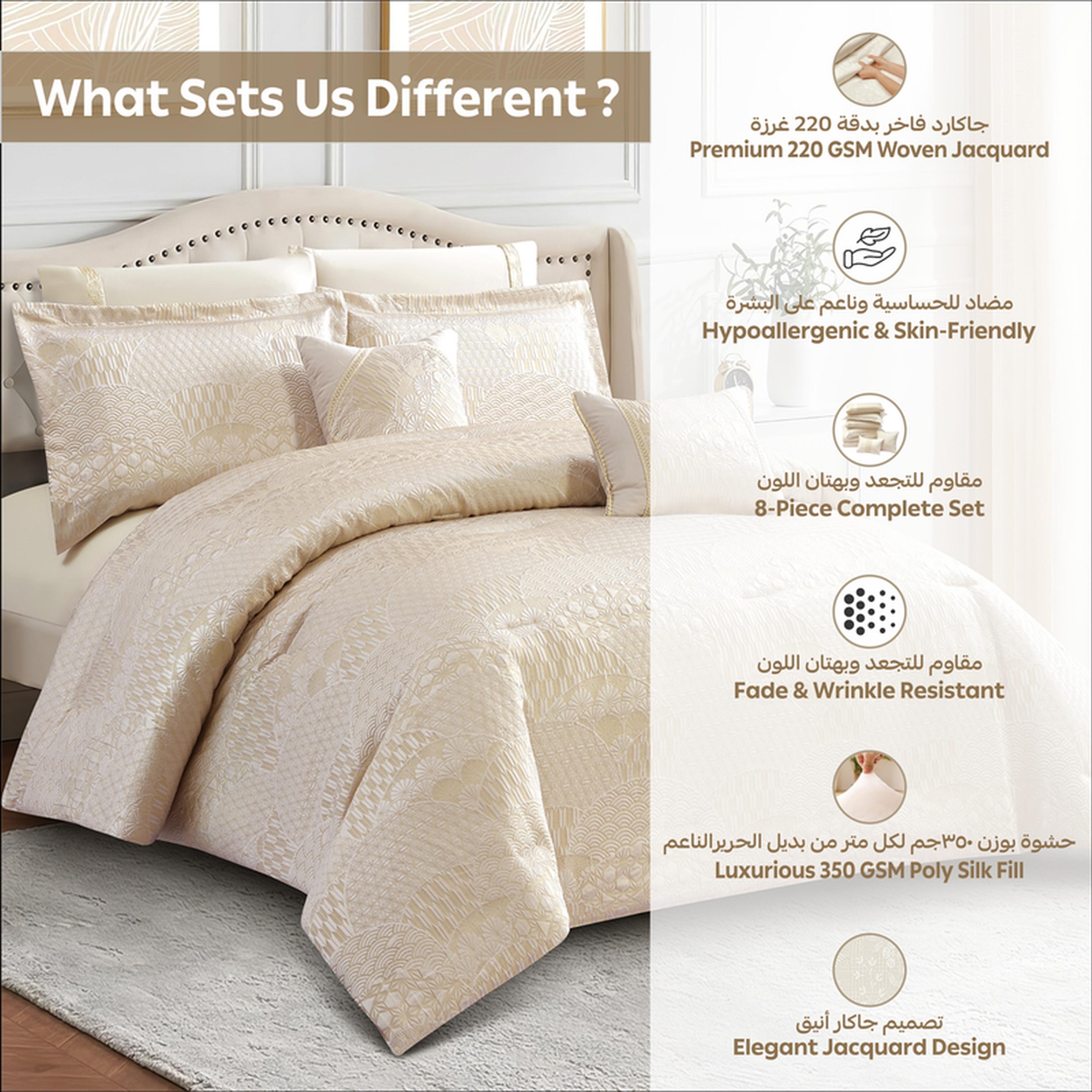 طقم لحاف بطبعات 8 قطع كينج من دونيتيلا - 260×240 سم-household-bedding-comfortersandbedspreads-comforters-image-69