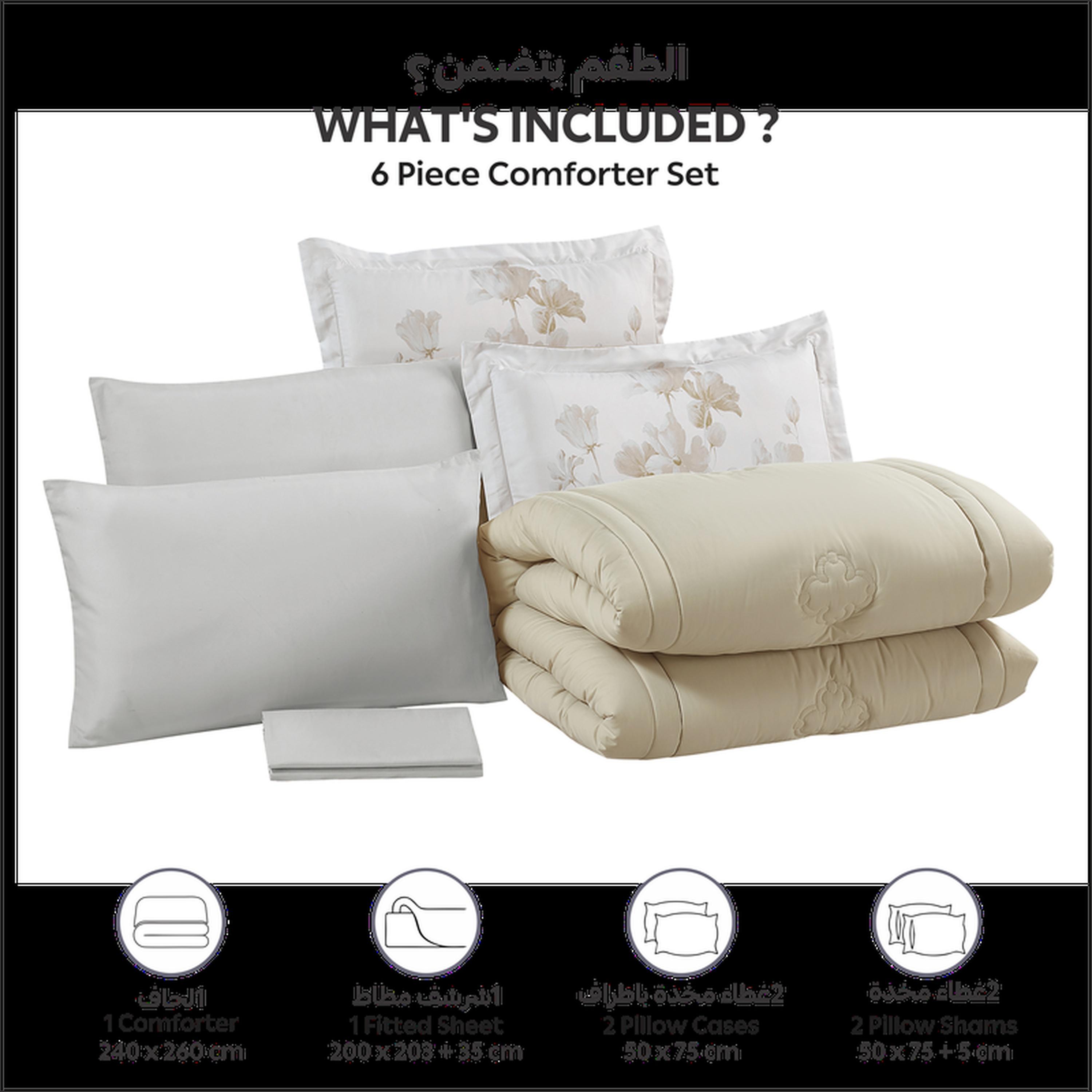 Quilted 6-Piece King Comforter Set - 240x260 cms-household-bedding-comfortersandbedspreads-comforters-image-3