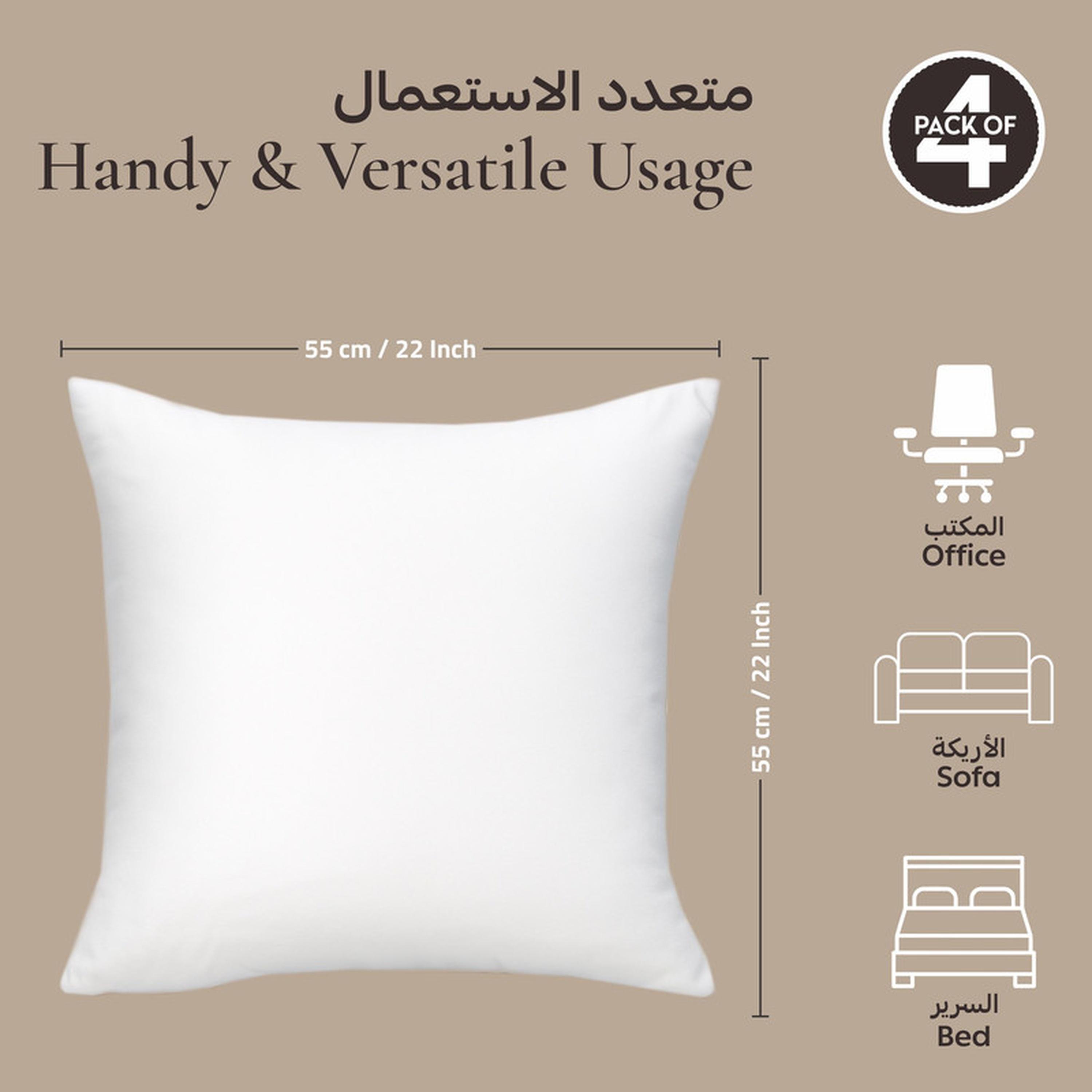 Down Alternative Filling 4-Piece Cushion Set - 55x55 cms-household-cushionsandthrows-filledcushions-cushioninserts-image-2