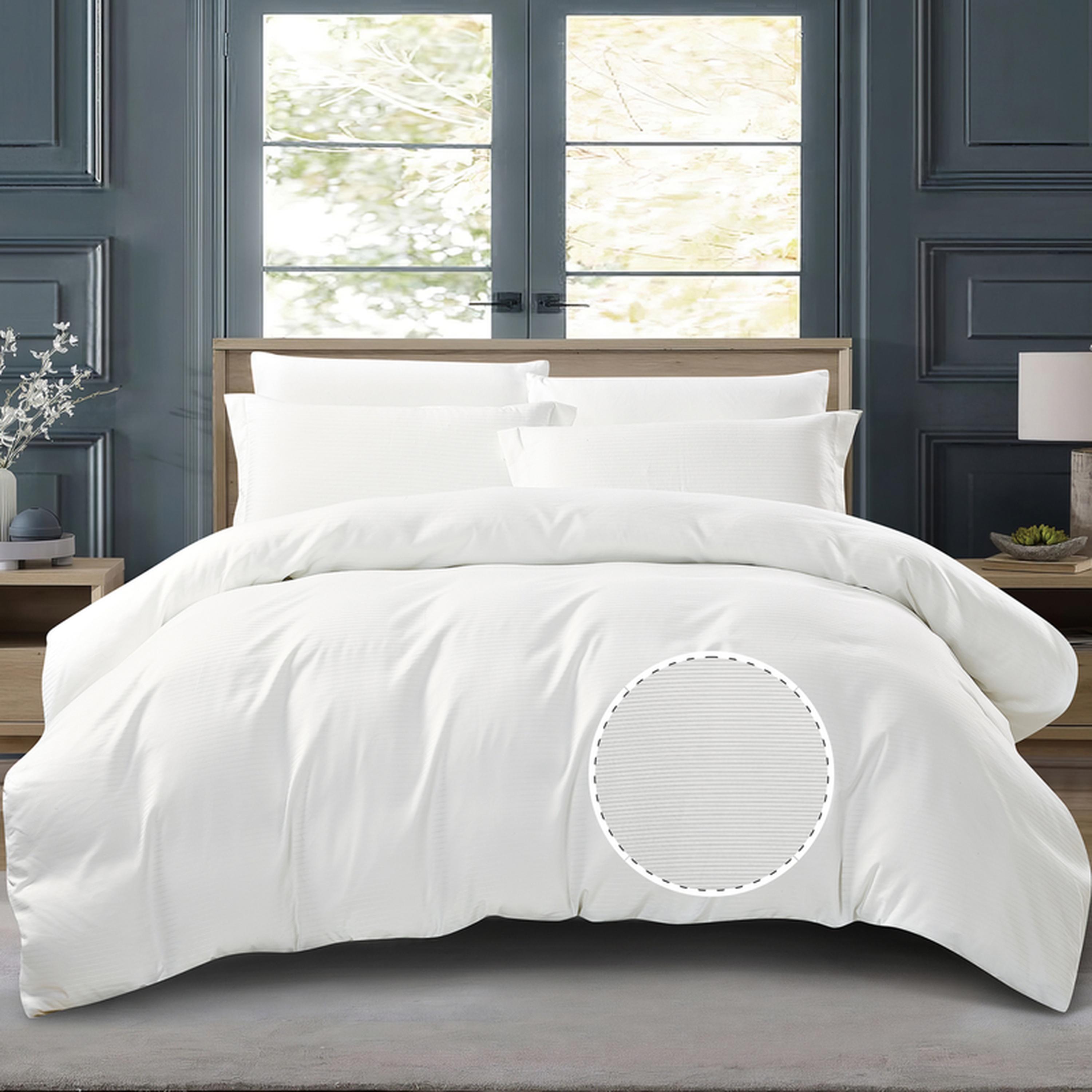 طقم غطاء لحاف كينج مخطط 6 قطع من دونتيلا - 260×240 سم-household-bedding-duvetandcovers-duvetcovers-image-1