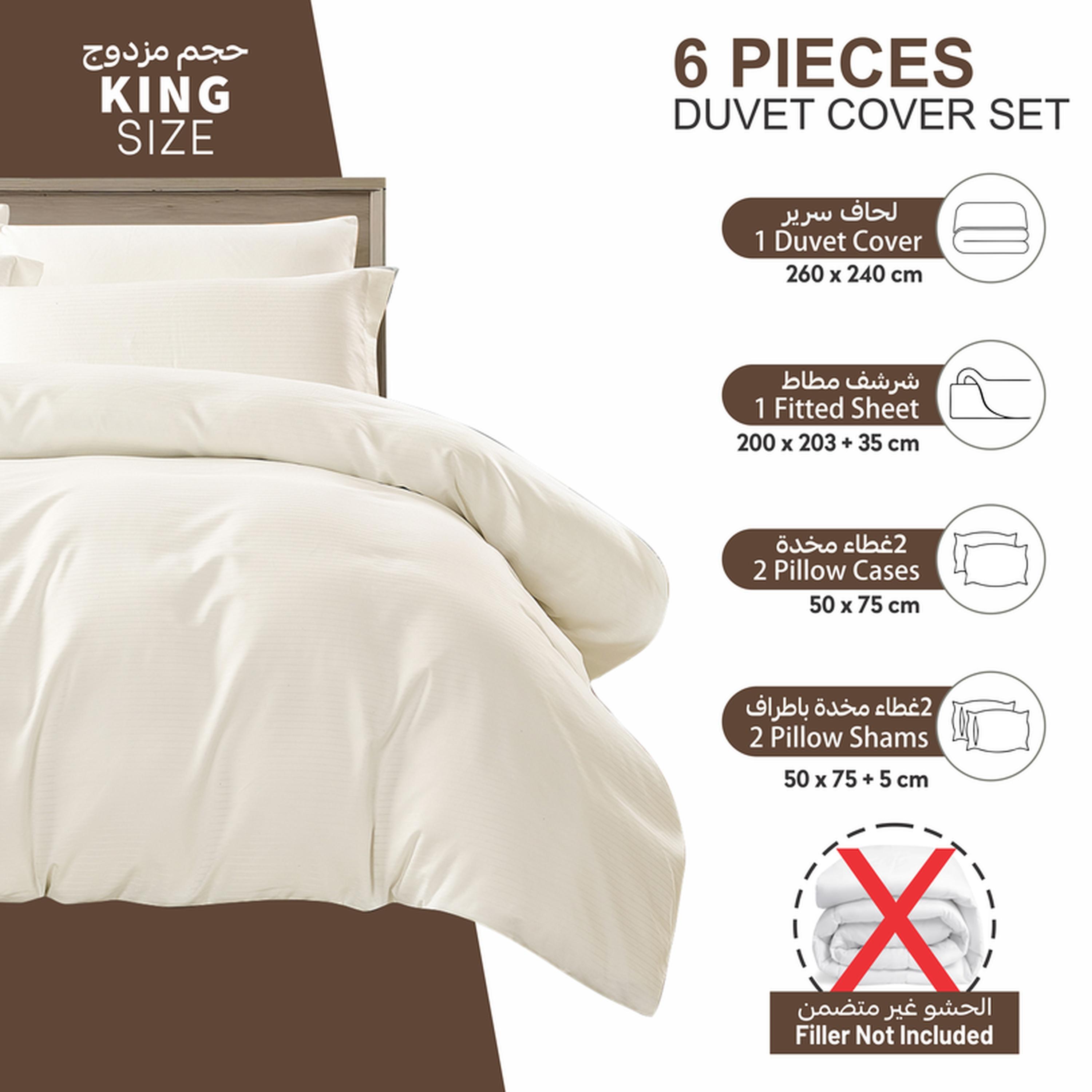 طقم غطاء لحاف كينج مخطط 6 قطع من دونتيلا - 260×240 سم-household-bedding-duvetandcovers-duvetcovers-image-11
