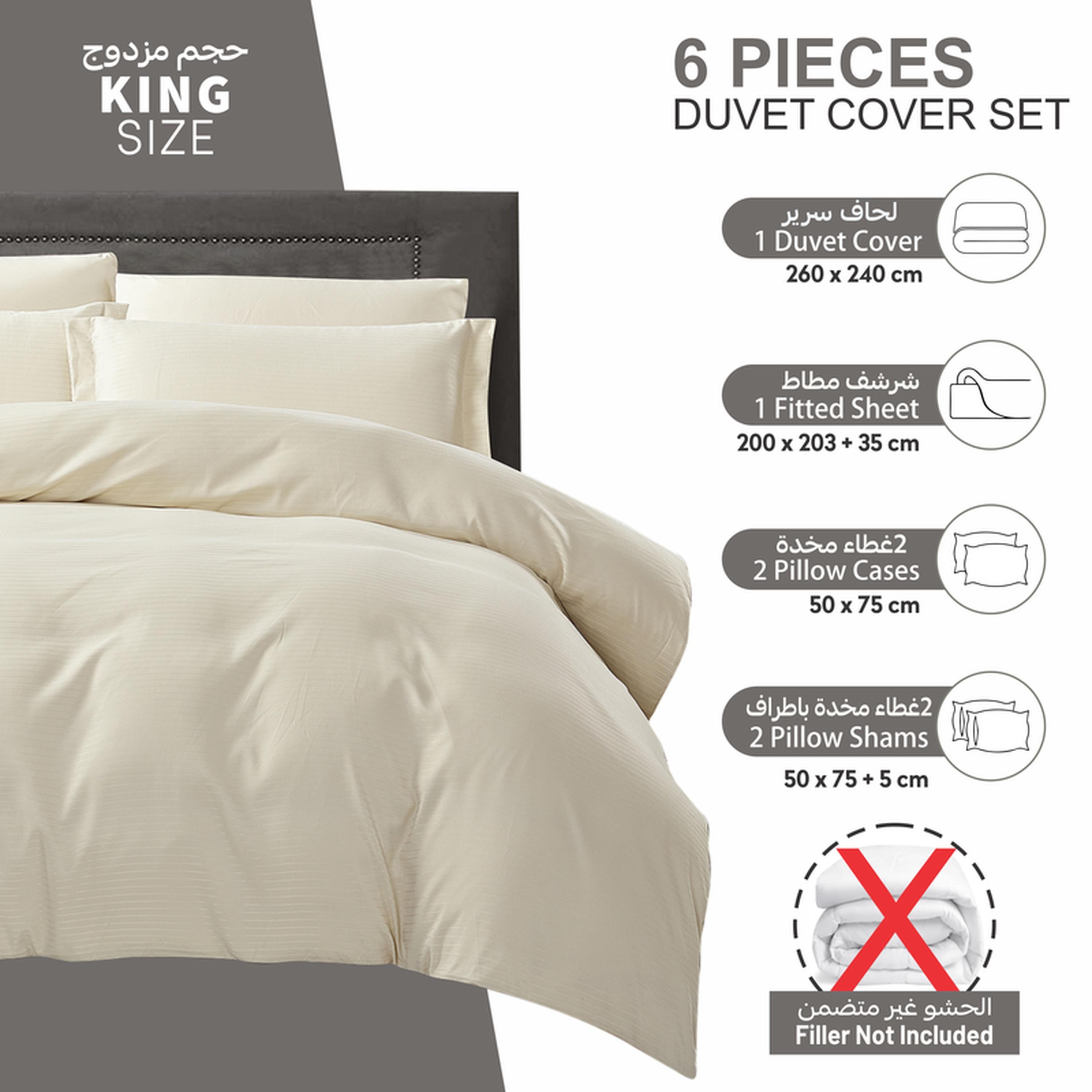 طقم غطاء لحاف كينج مخطط 6 قطع من دونتيلا - 260×240 سم-household-bedding-duvetandcovers-duvetcovers-image-18