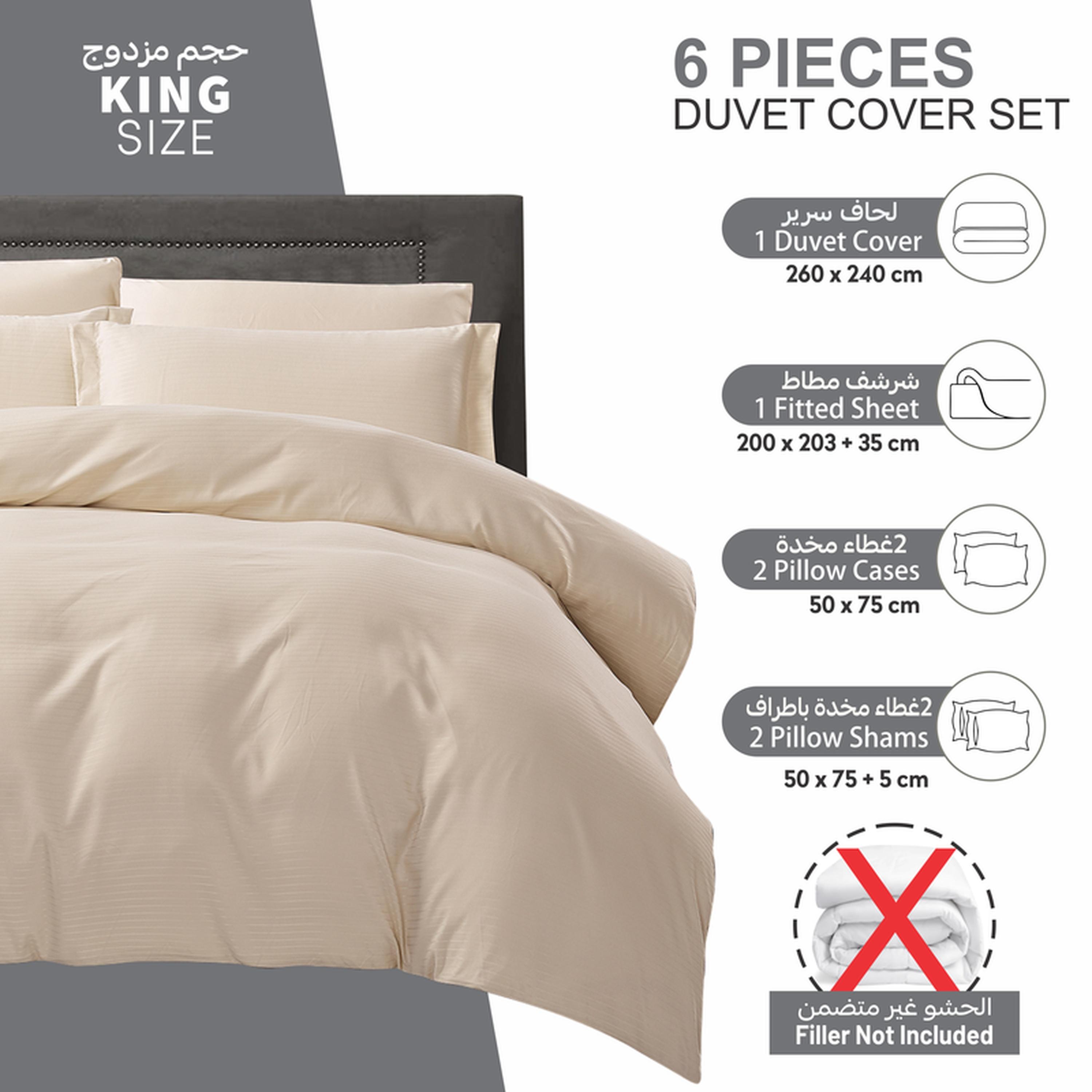 طقم غطاء لحاف كينج مخطط 6 قطع من دونتيلا - 260×240 سم-household-bedding-duvetandcovers-duvetcovers-image-25