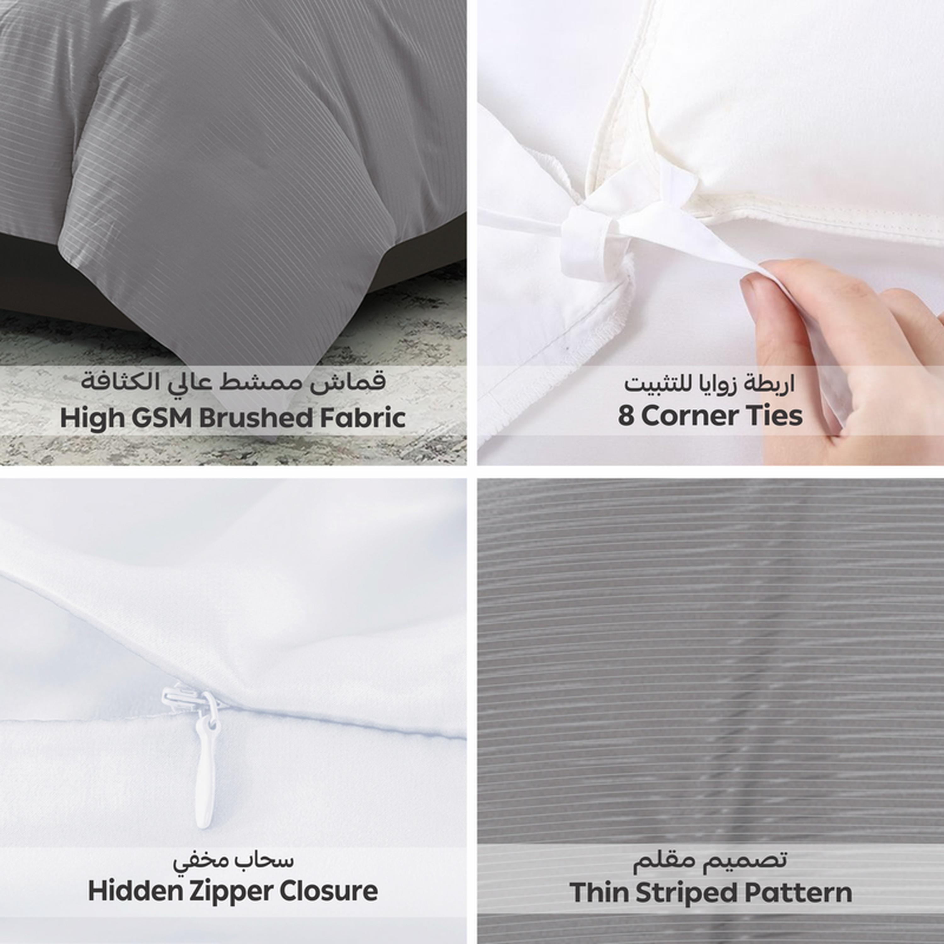 طقم غطاء لحاف كينج مخطط 6 قطع من دونتيلا - 260×240 سم-household-bedding-duvetandcovers-duvetcovers-image-33