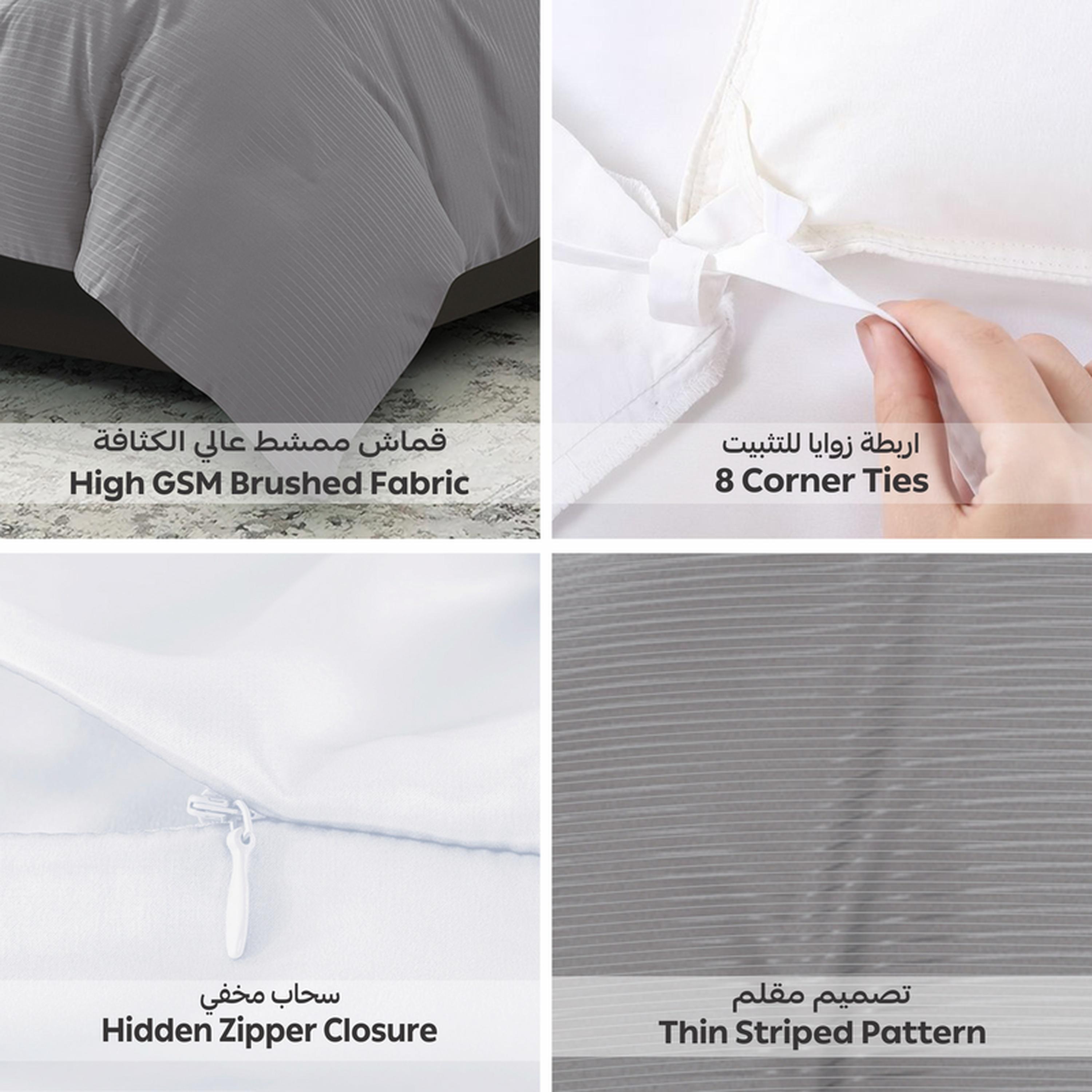 طقم غطاء لحاف كينج مخطط 6 قطع من دونتيلا - 260×240 سم-household-bedding-duvetandcovers-duvetcovers-image-40