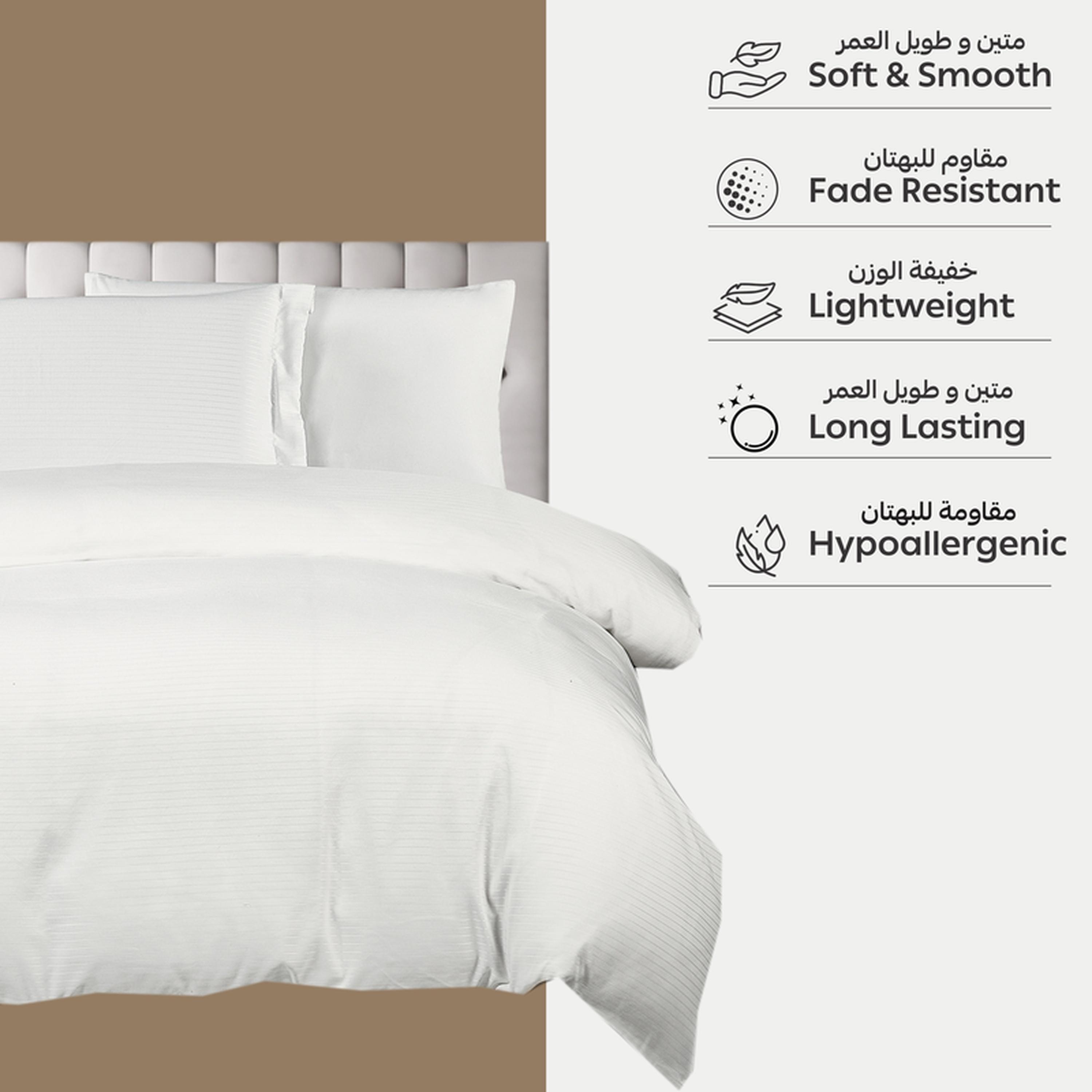 طقم غطاء لحاف مفرد فندقي مايكروفايبر مقلم 4 قطع من دونتيلا - 170x230 سم-household-bedding-duvetandcovers-duvetcovers-image-5